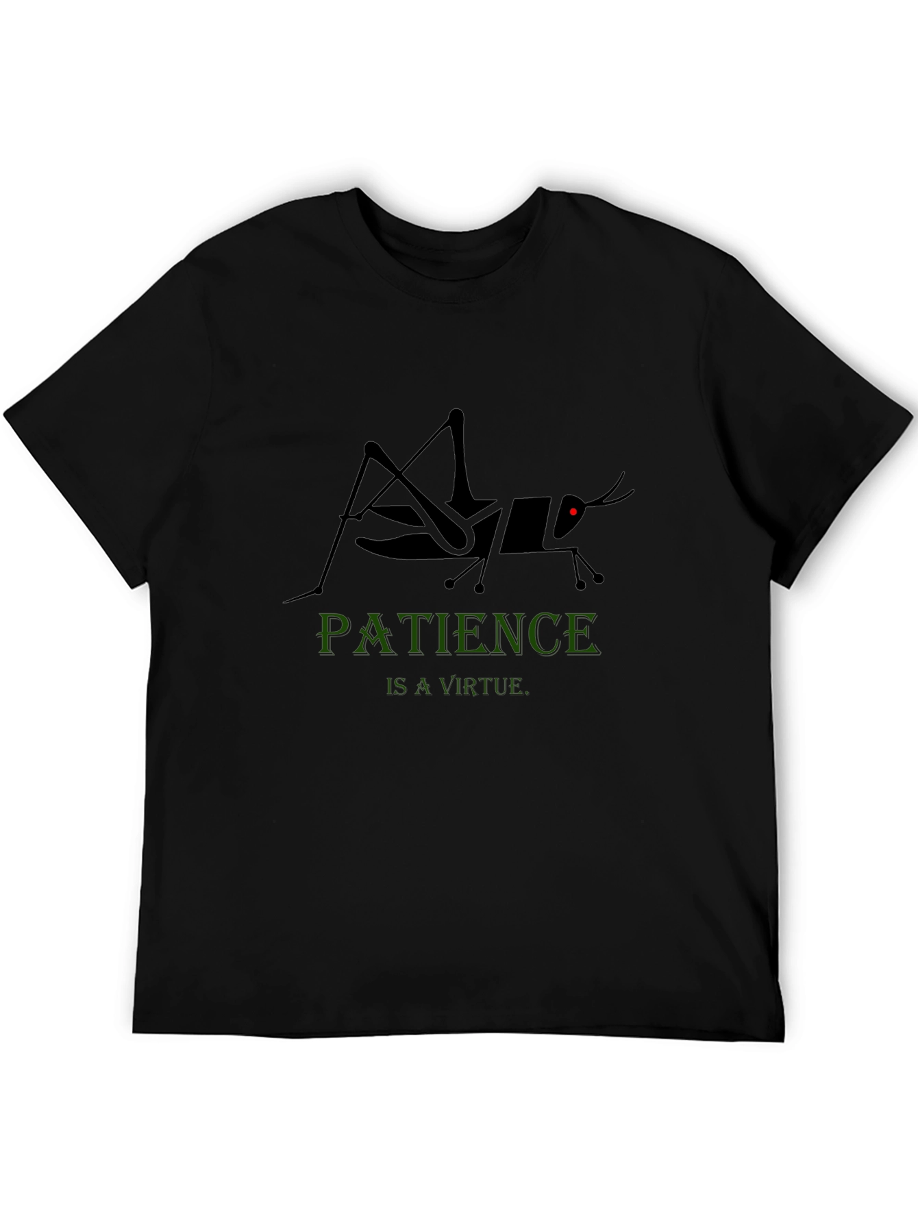 Patience Virtue Grasshopper Graphic Tee - Black