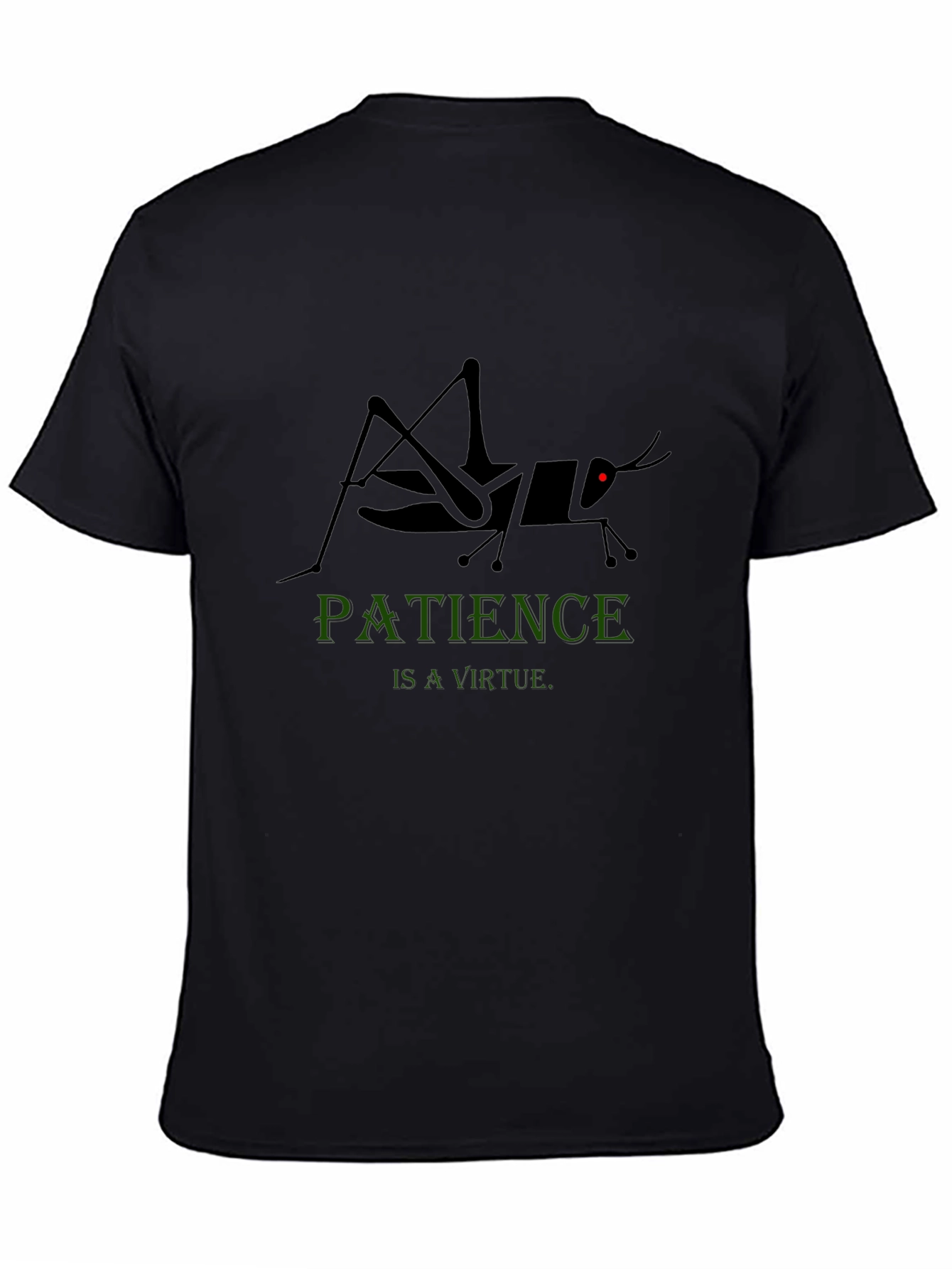 Patience Virtue Grasshopper Graphic Tee - Black