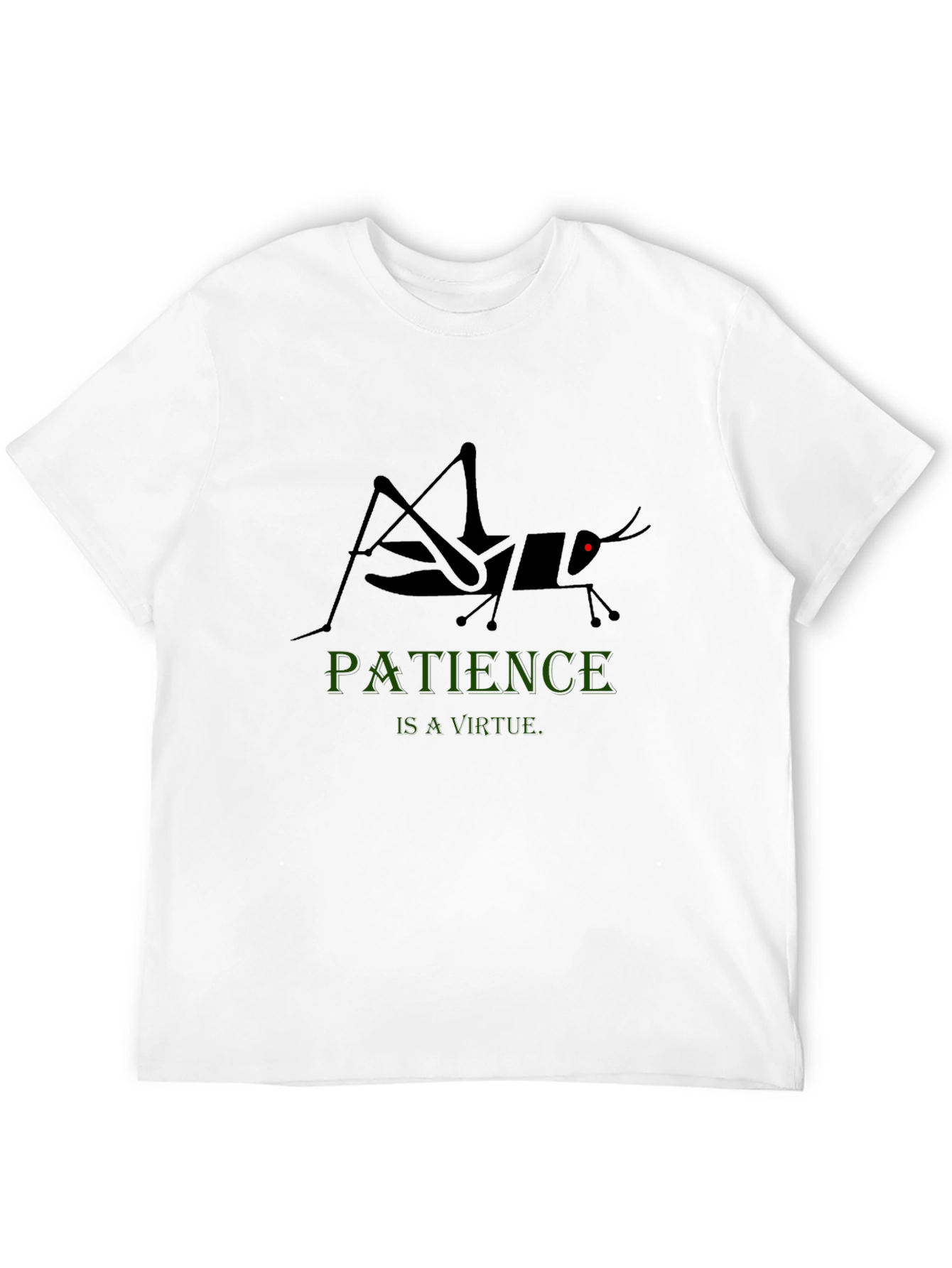 Patience Virtue Grasshopper Graphic Tee - Black