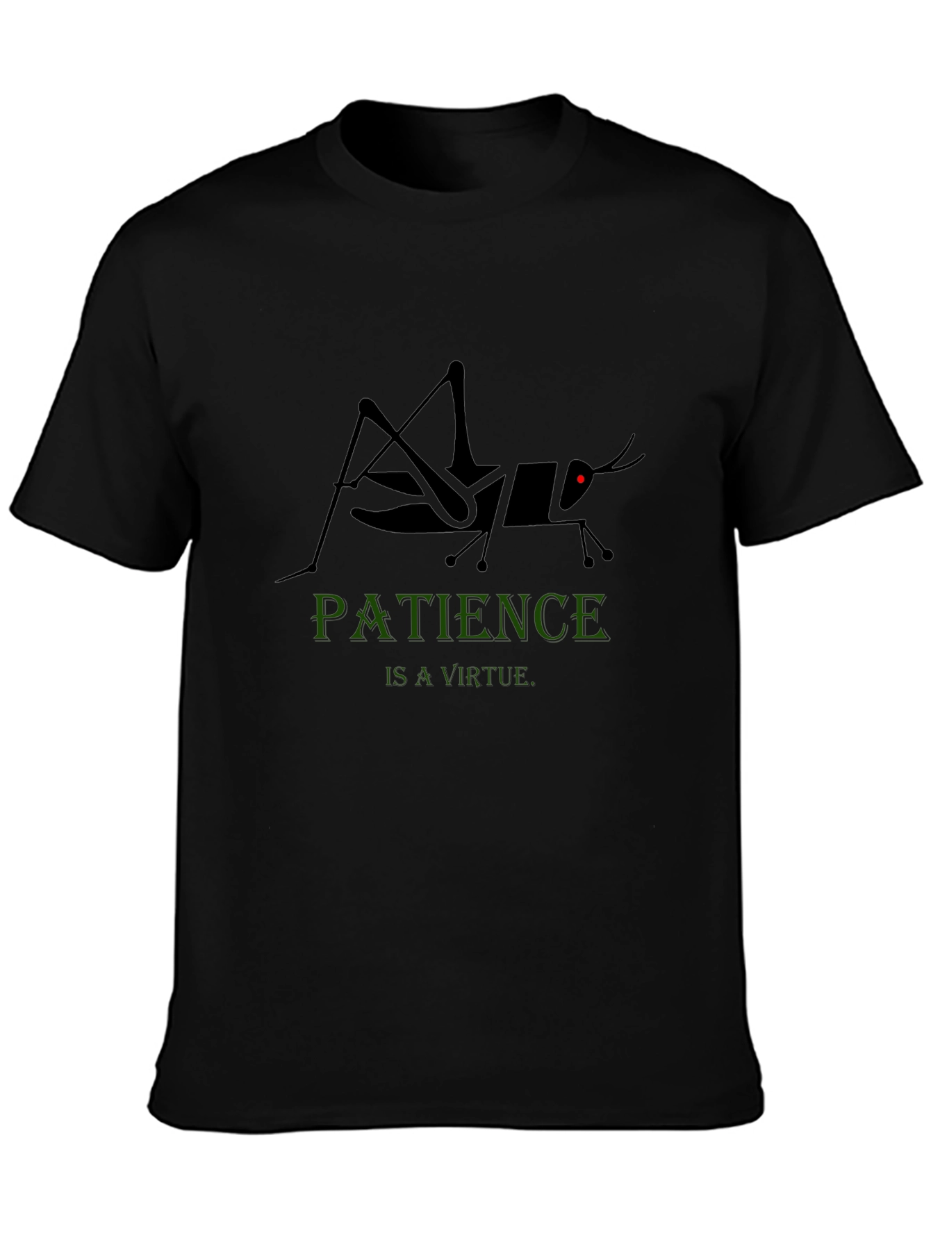 Patience Virtue Grasshopper Graphic Tee - Black