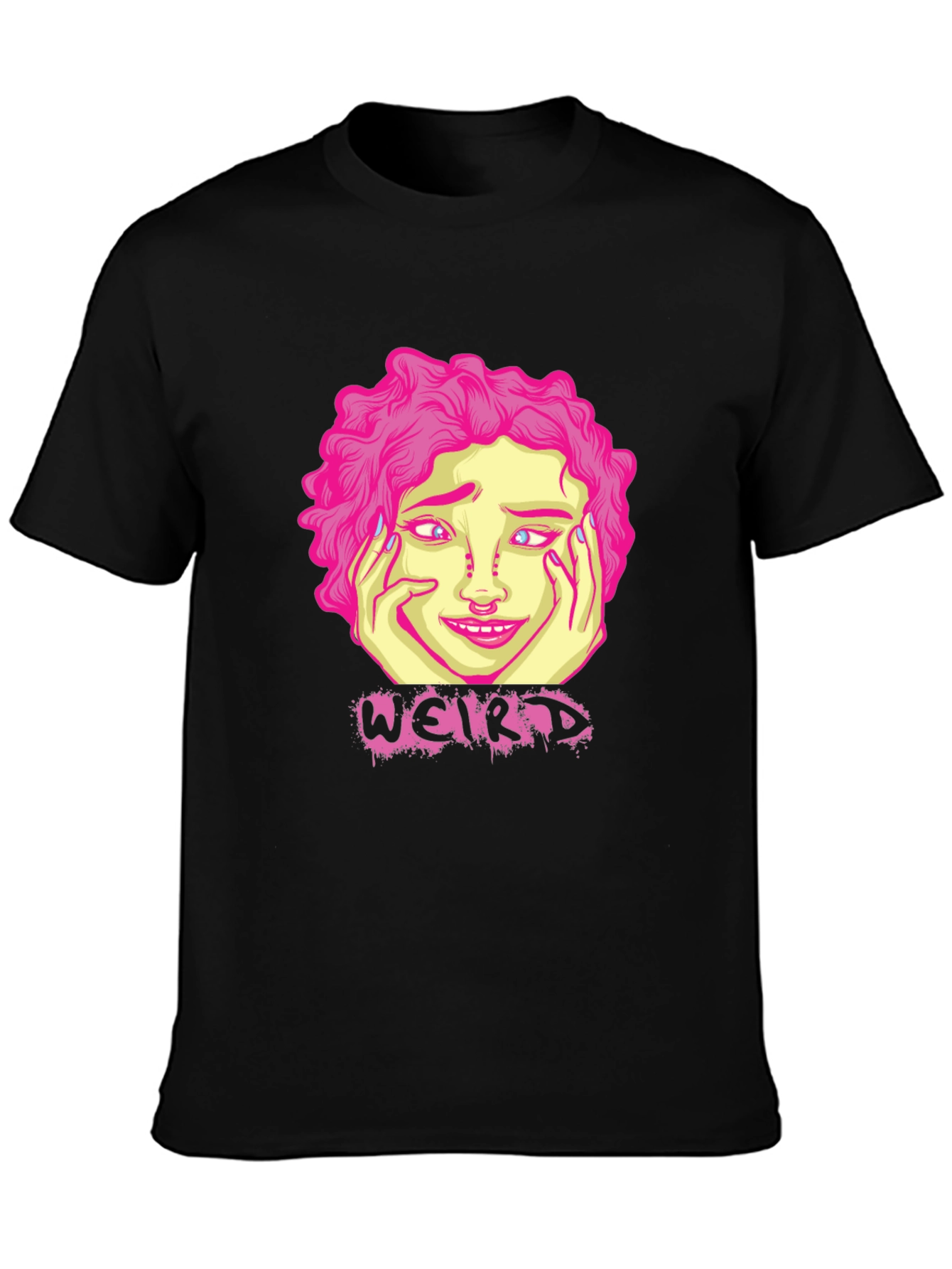 Weird Graphic T-Shirt - Black Cotton Tee