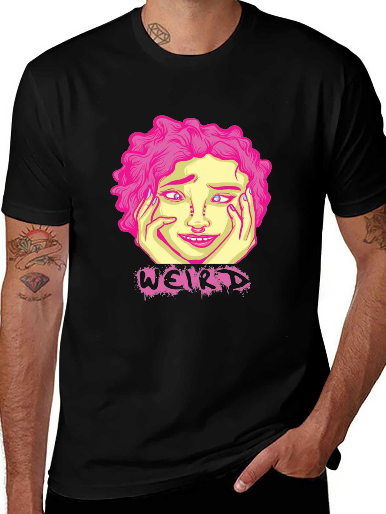 Weird Graphic T-Shirt - Black Cotton Tee
