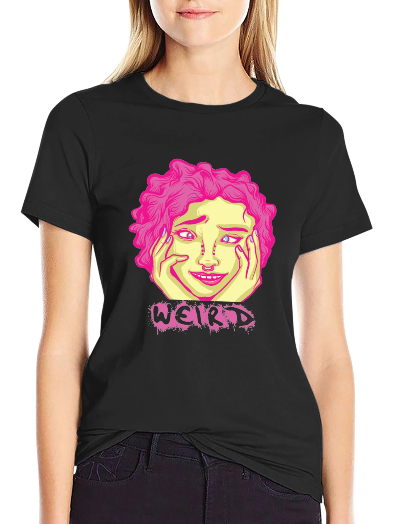 Weird Graphic T-Shirt - Black Cotton Tee