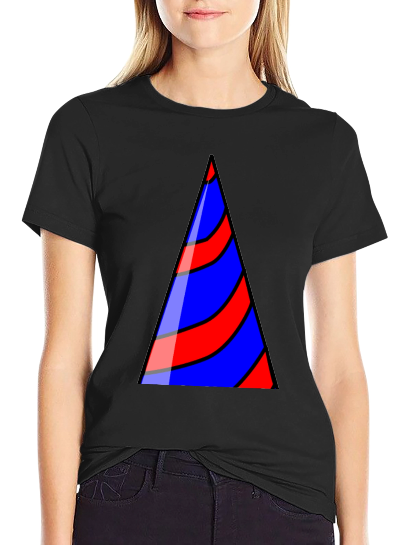 Striped Triangle Graphic T-Shirt