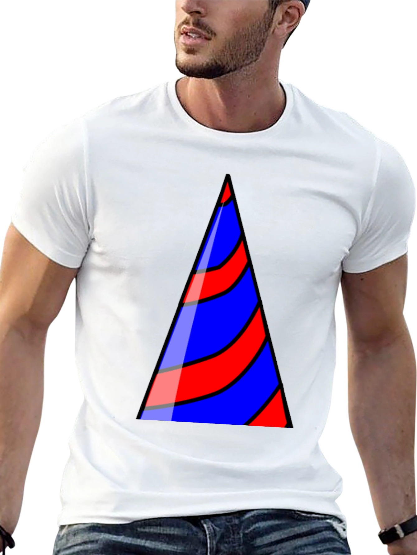 Striped Triangle Graphic T-Shirt