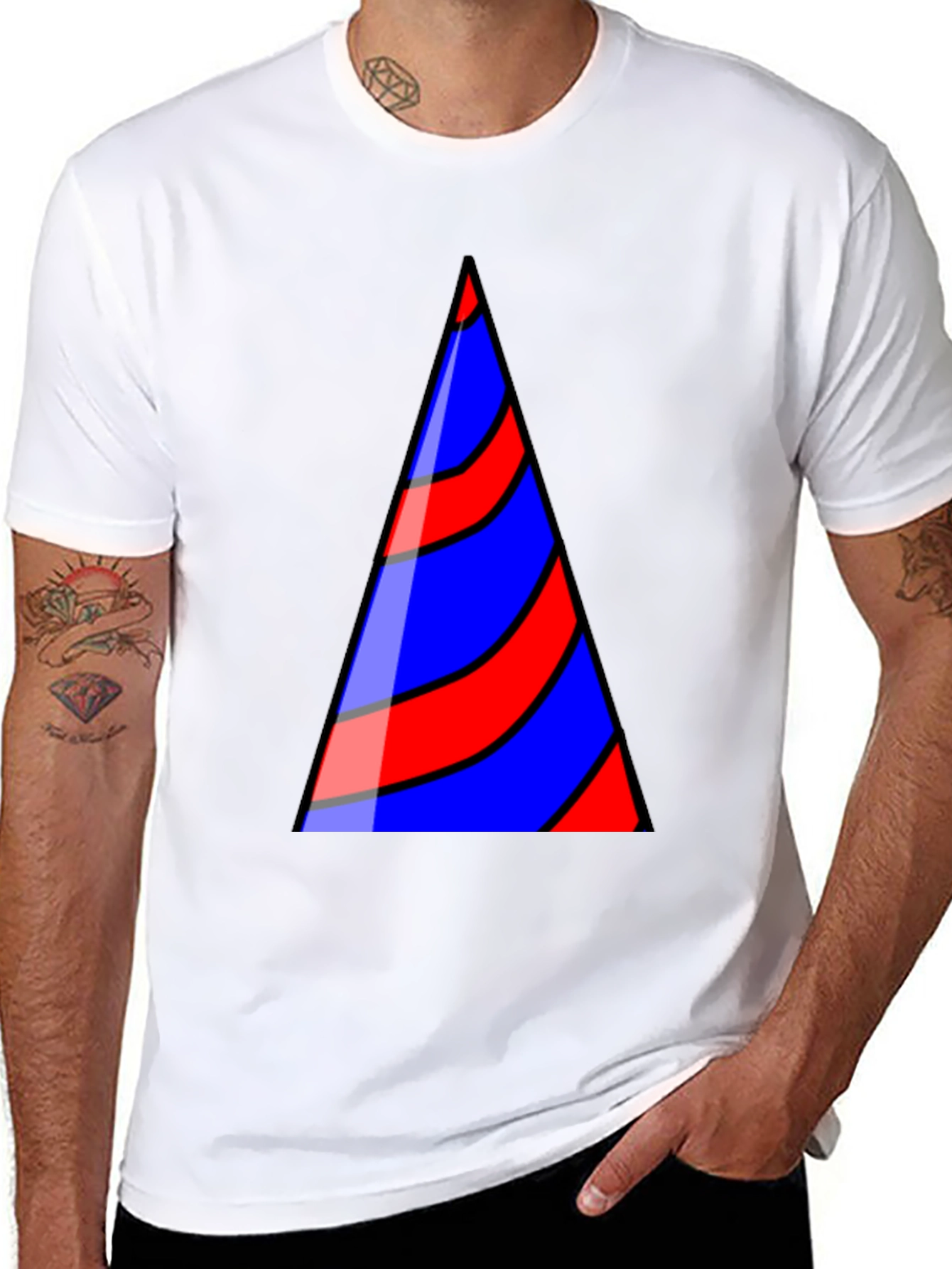 Striped Triangle Graphic T-Shirt