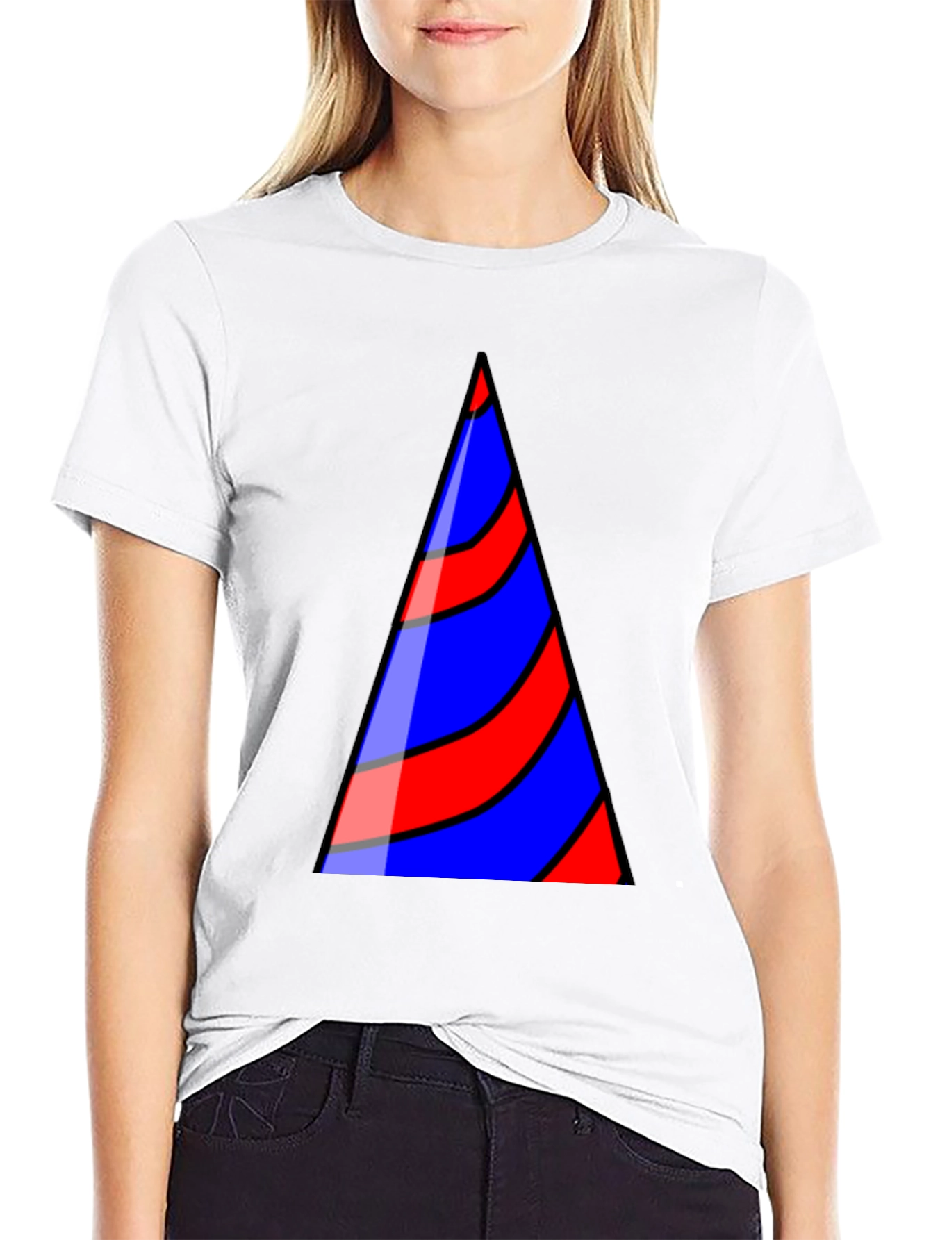 Striped Triangle Graphic T-Shirt