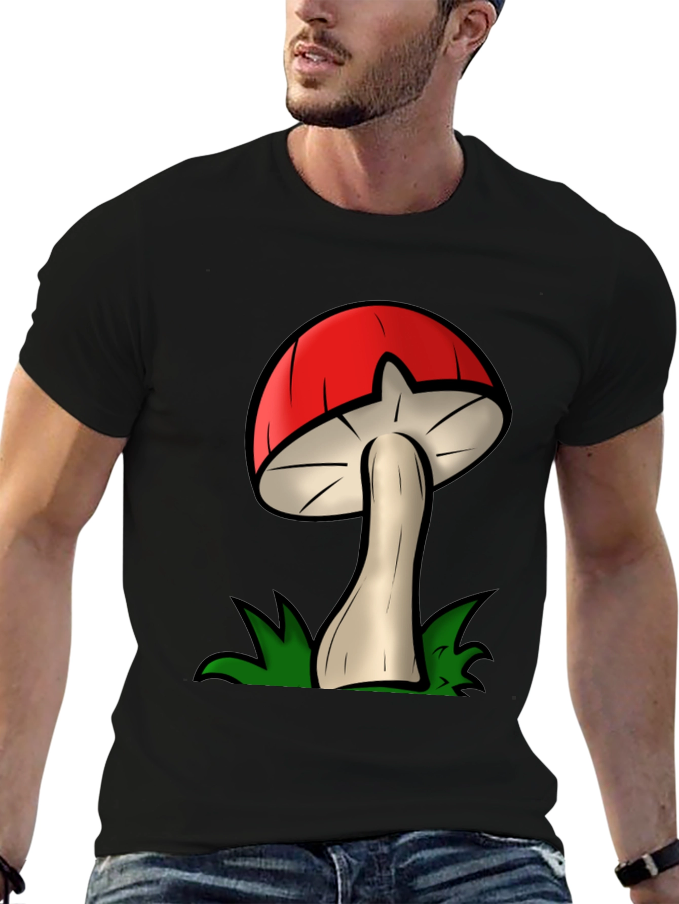 Mushroom Graphic Tee - Funky Cartoon Design