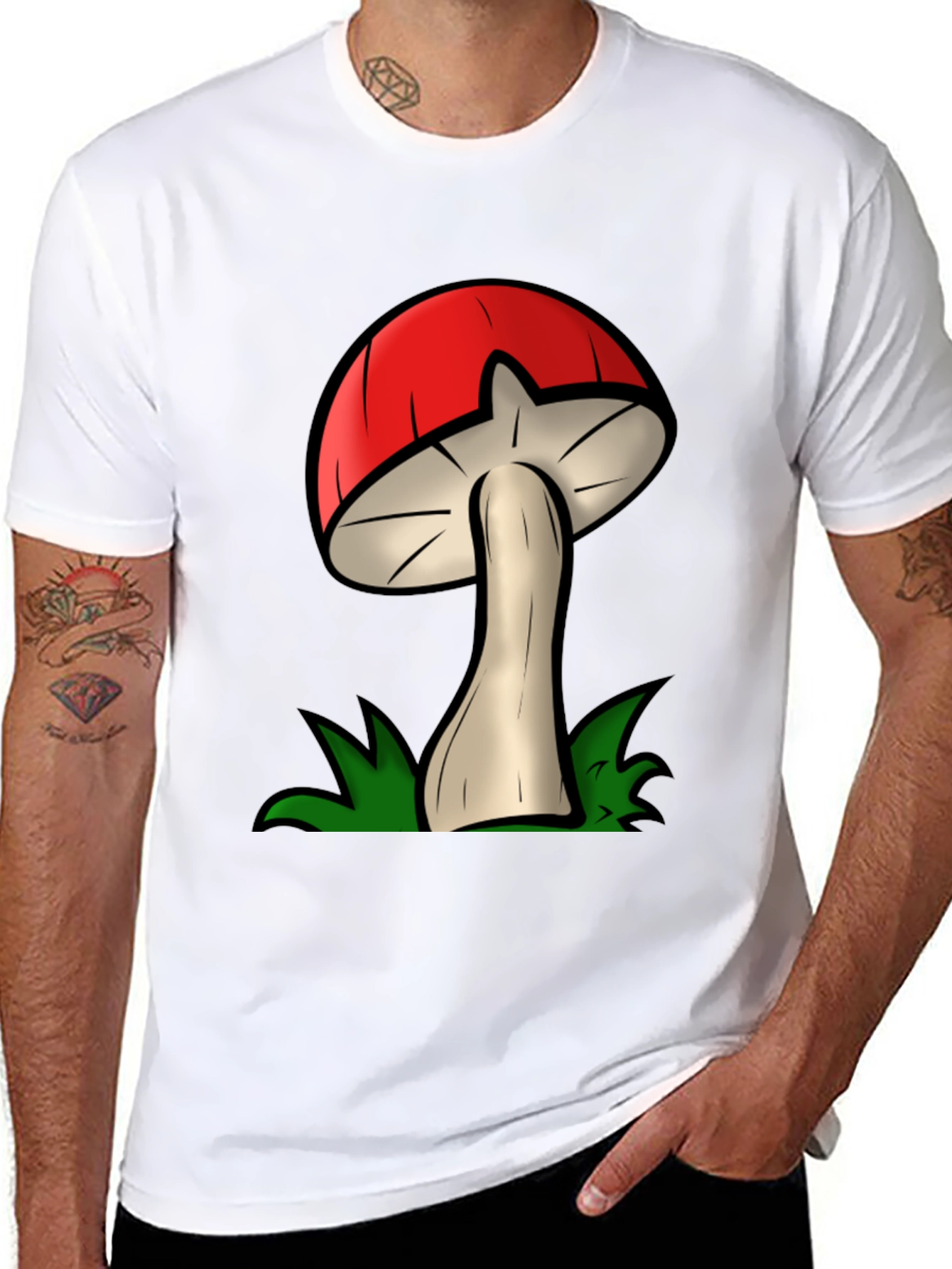 Mushroom Graphic Tee - Funky Cartoon Design