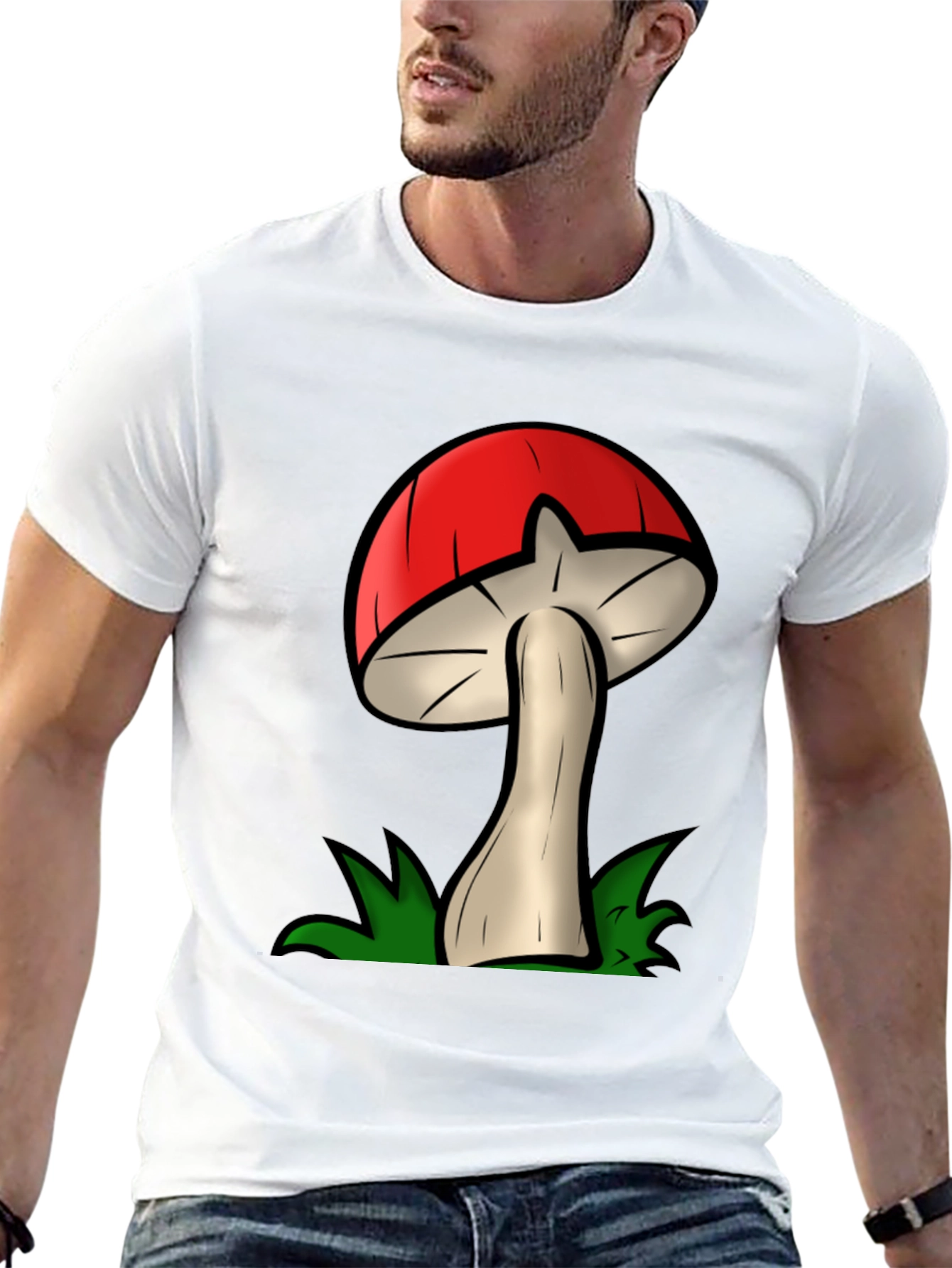 Mushroom Graphic Tee - Funky Cartoon Design