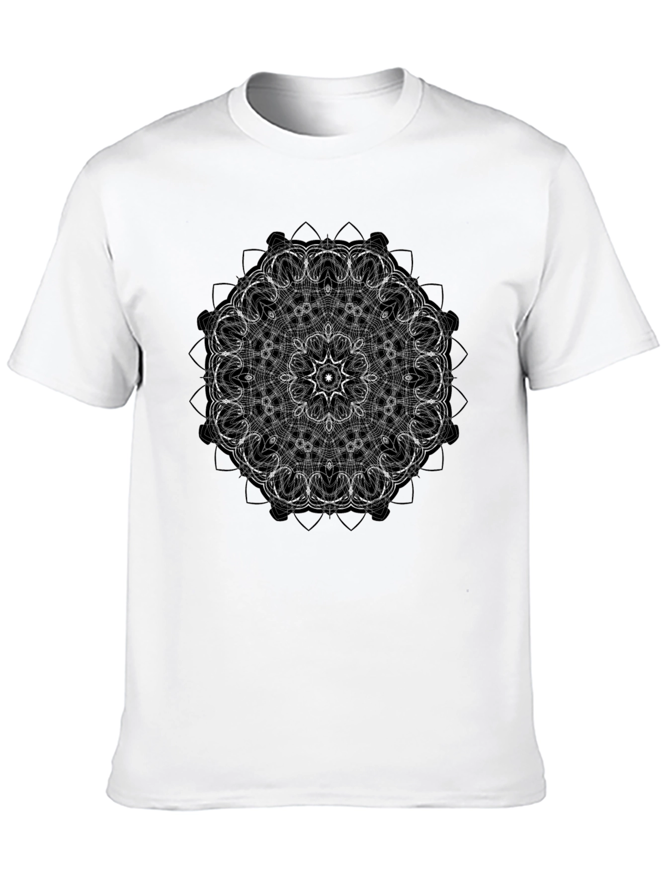 Mandala Design Black T-Shirt - Geometric Pattern Tee