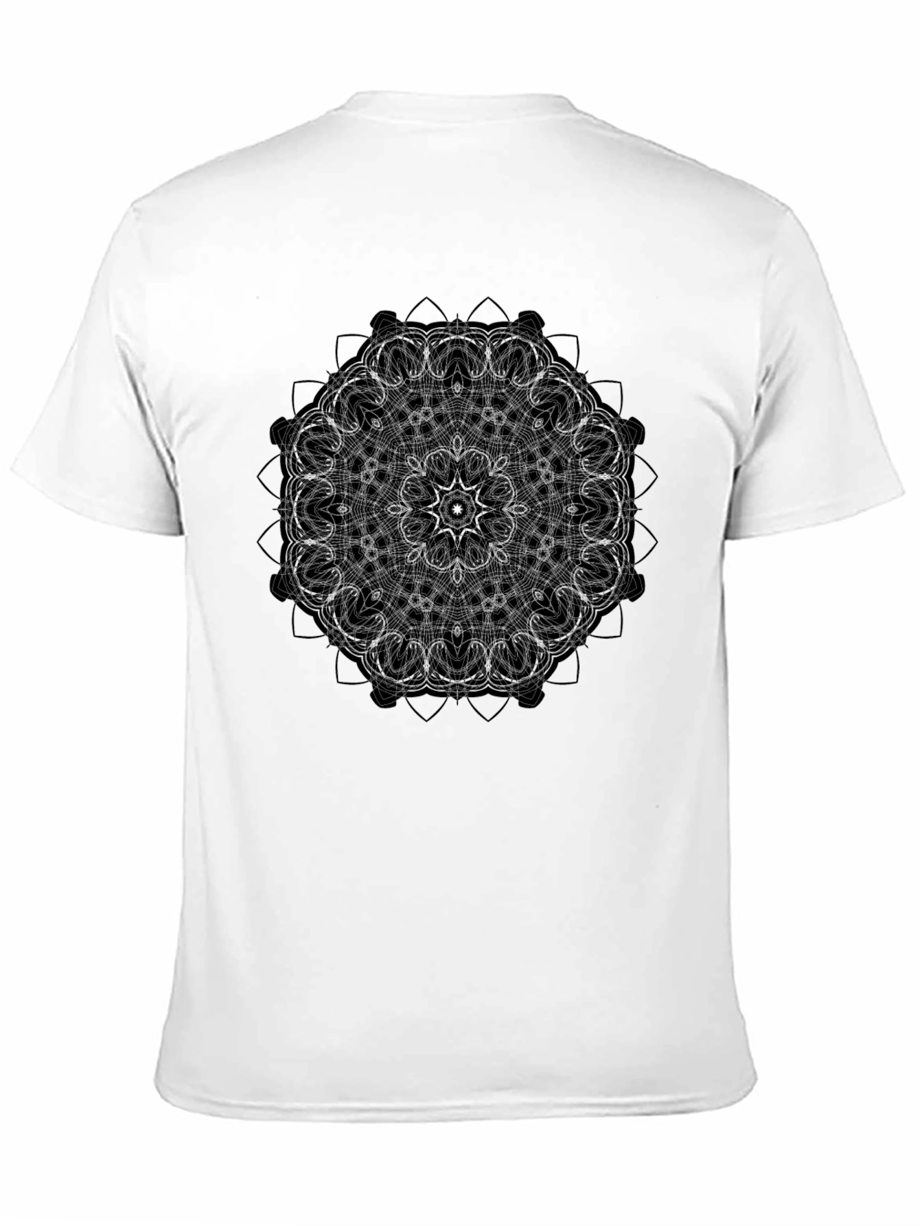 Mandala Design Black T-Shirt - Geometric Pattern Tee