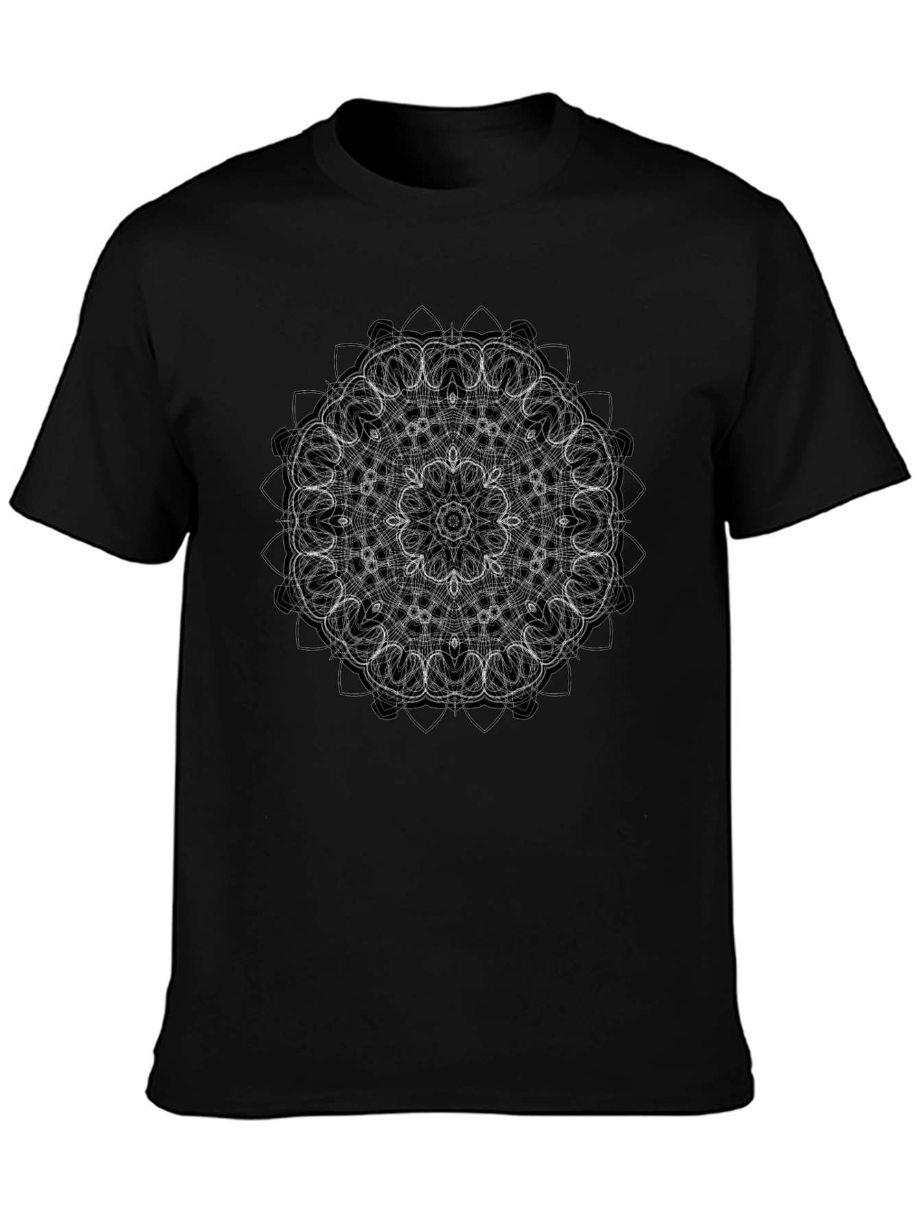 Mandala Design Black T-Shirt - Geometric Pattern Tee