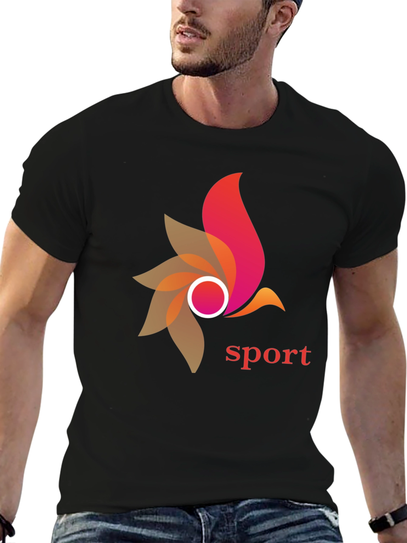 Stylish Sport Graphic Black T-Shirt