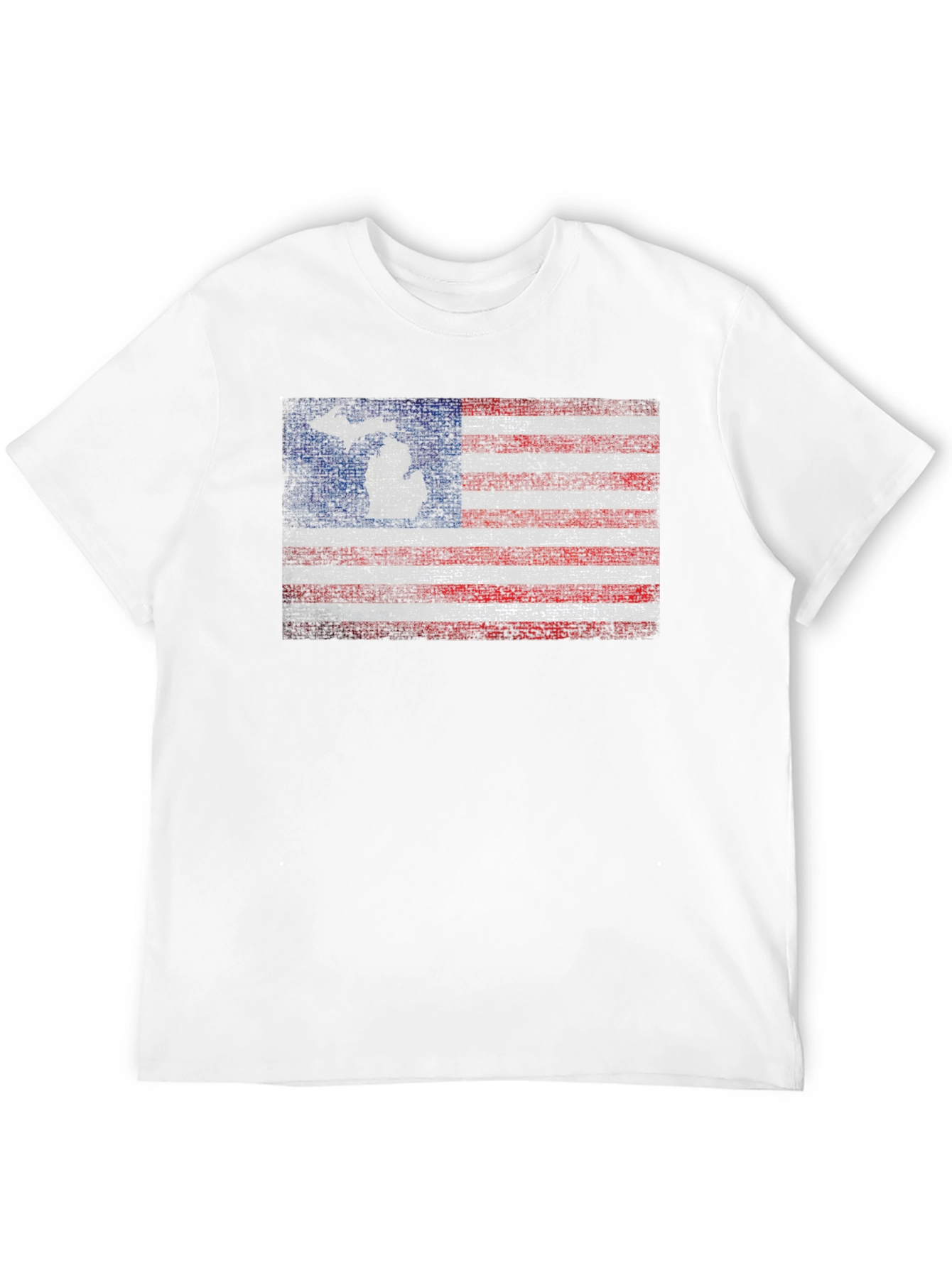 Michigan Flag Graphic Tee - Black Crew Neck