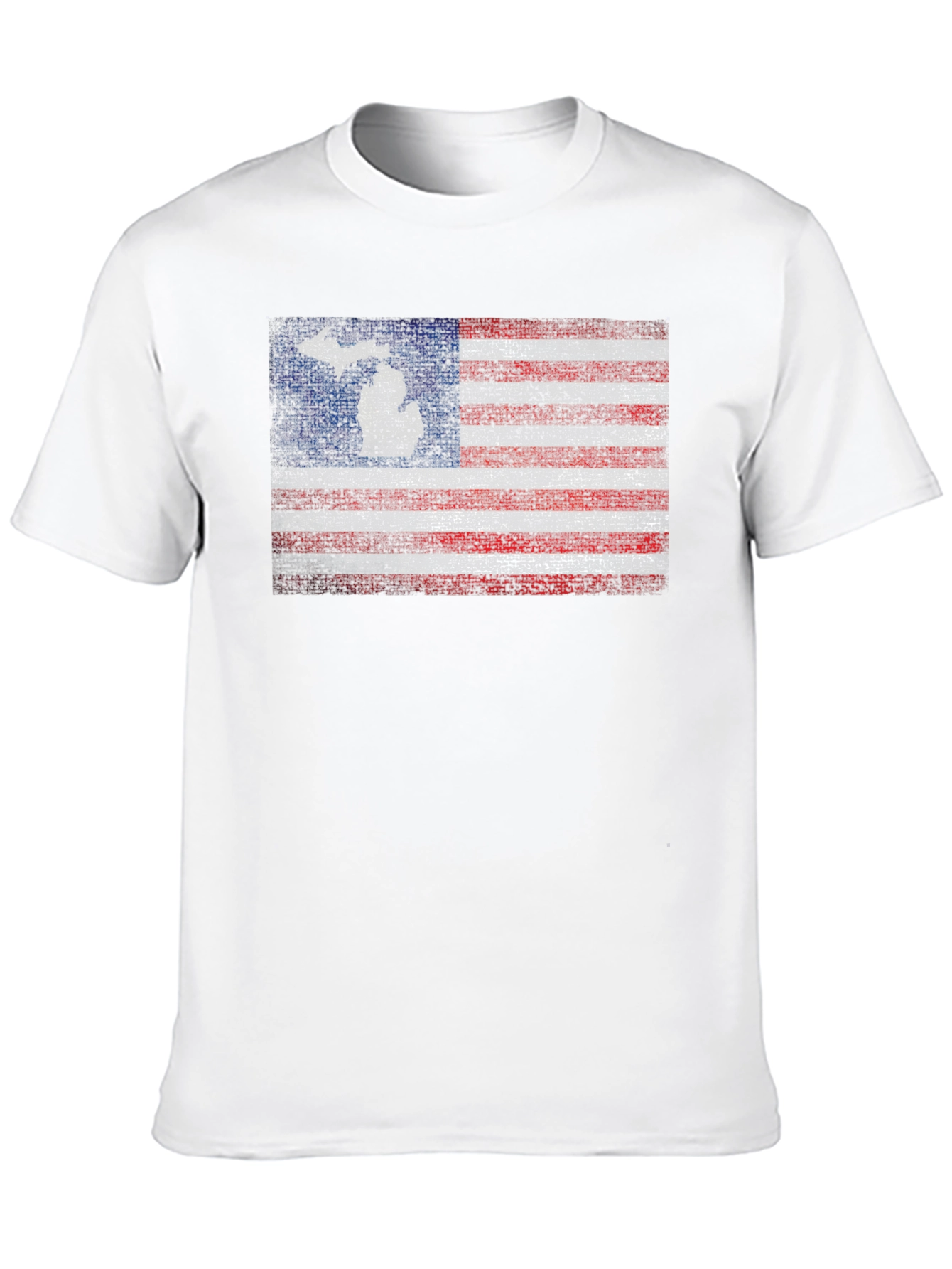 Michigan Flag Graphic Tee - Black Crew Neck