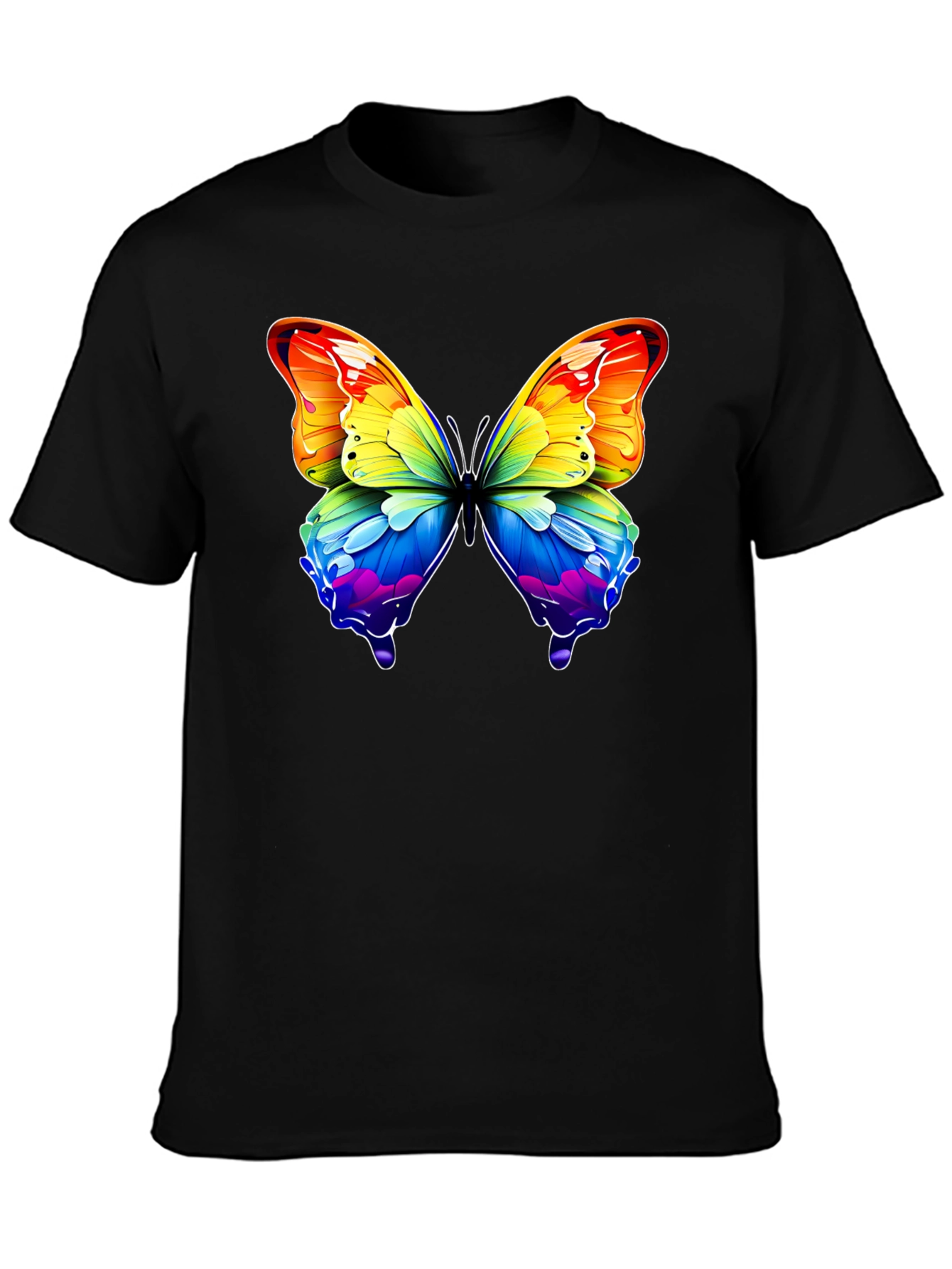 Rainbow Butterfly Graphic T-Shirt
