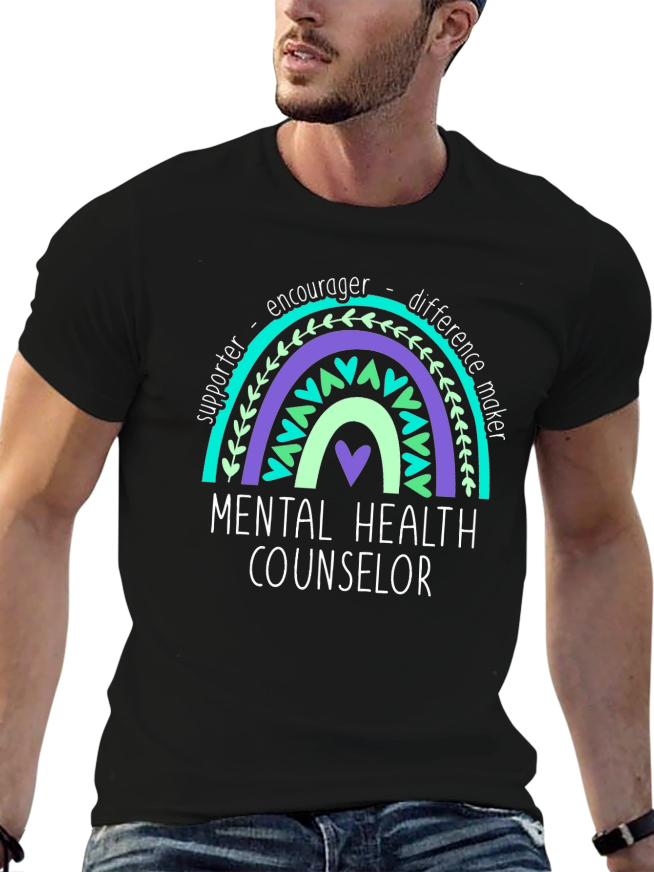 Mental Health Counselor Rainbow T-Shirt