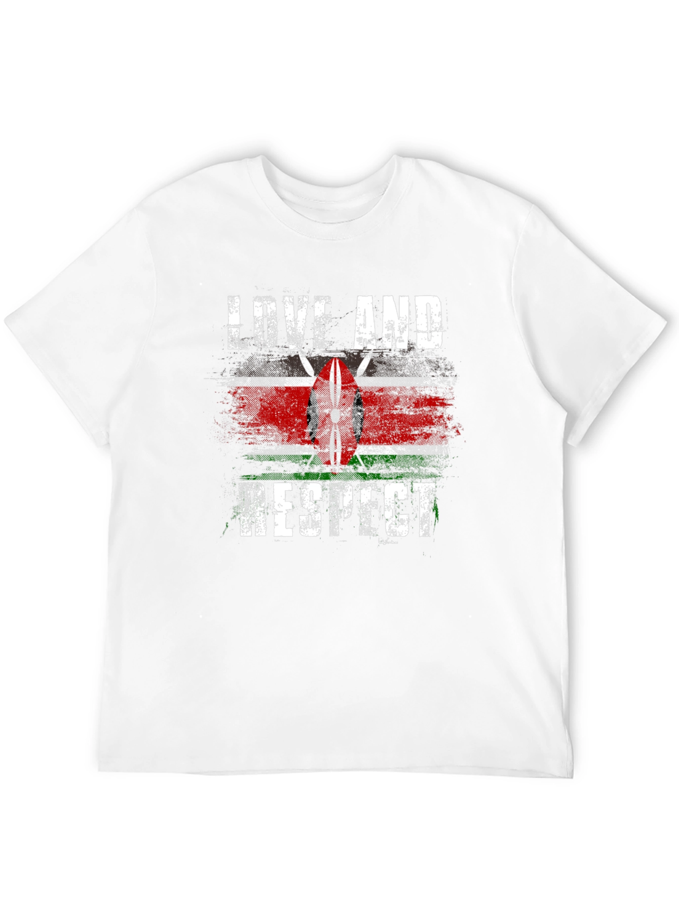 Kenya Flag Love and Respect Graphic Tee