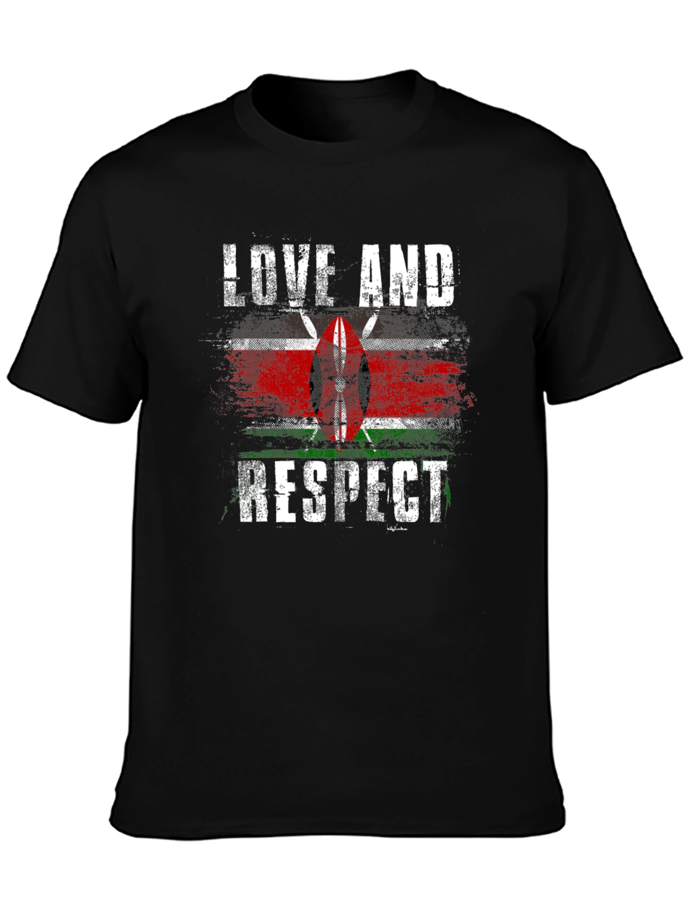 Kenya Flag Love and Respect Graphic Tee