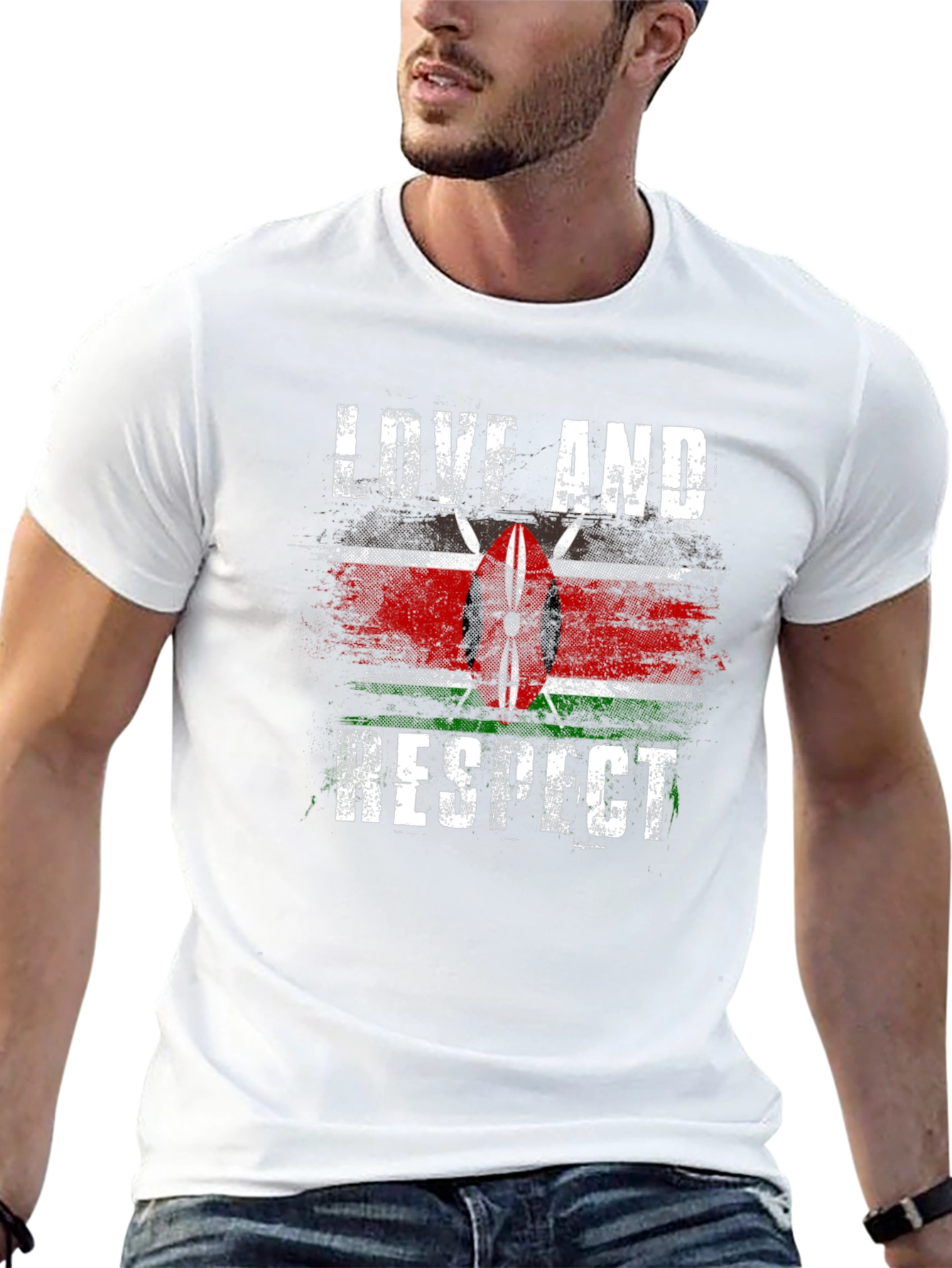 Kenya Flag Love and Respect Graphic Tee