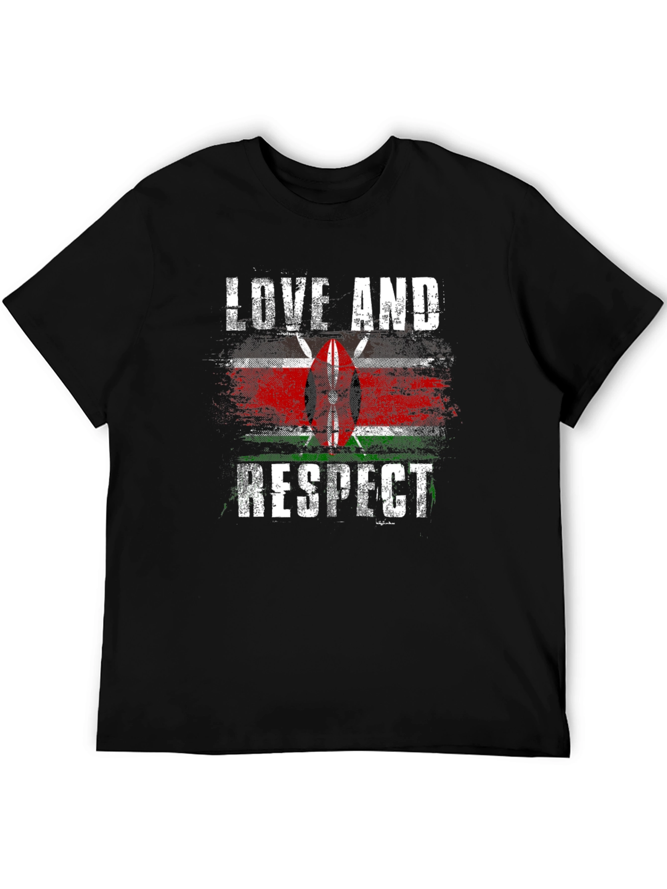Kenya Flag Love and Respect Graphic Tee