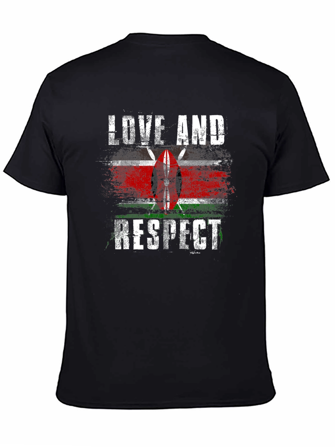 Kenya Flag Love and Respect Graphic Tee