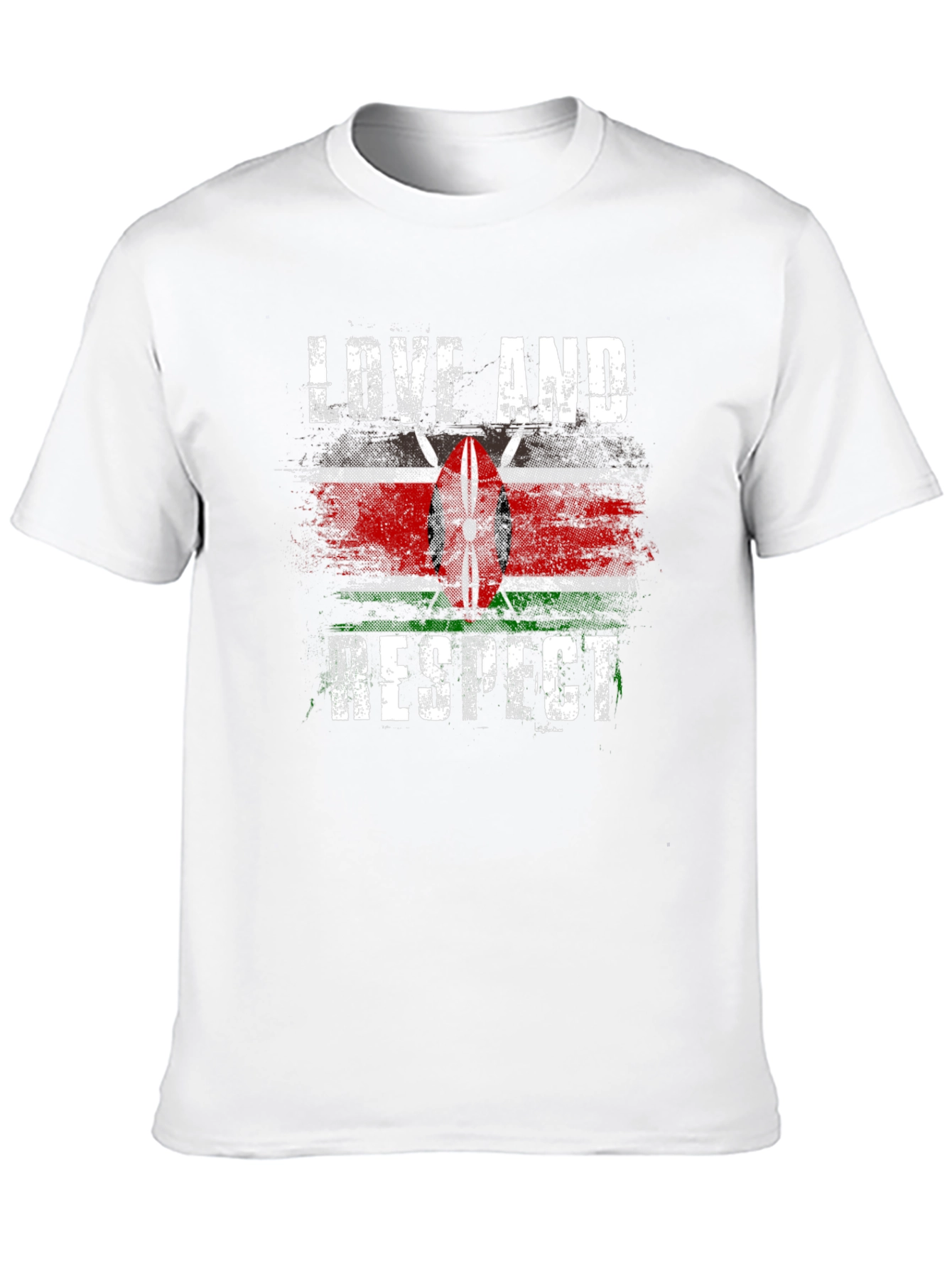 Kenya Flag Love and Respect Graphic Tee