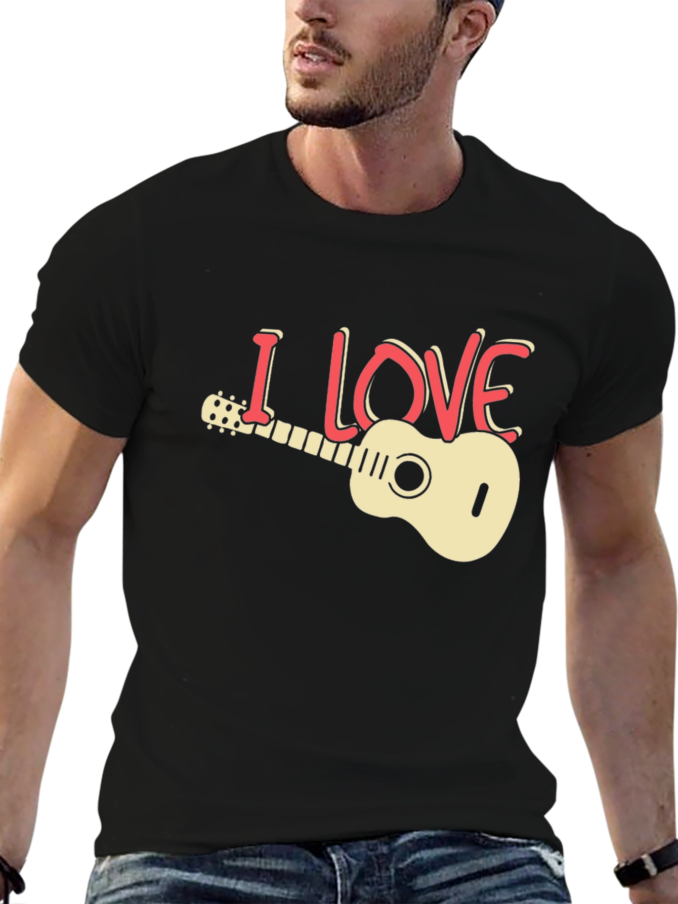I Love Guitar Graphic T-Shirt - Musician Tee