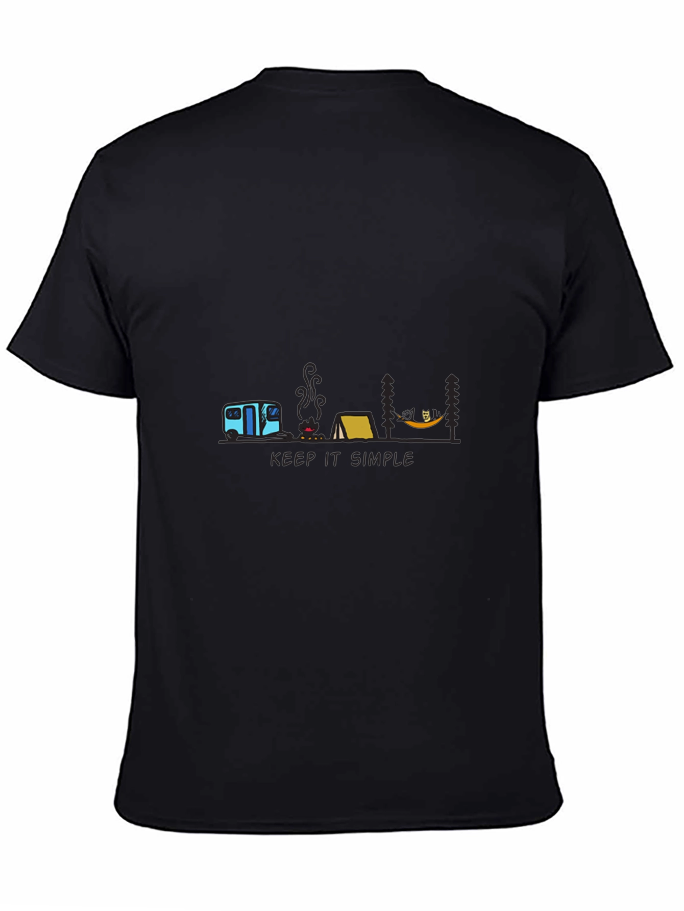 Keep It Simple Camping T-Shirt - Black