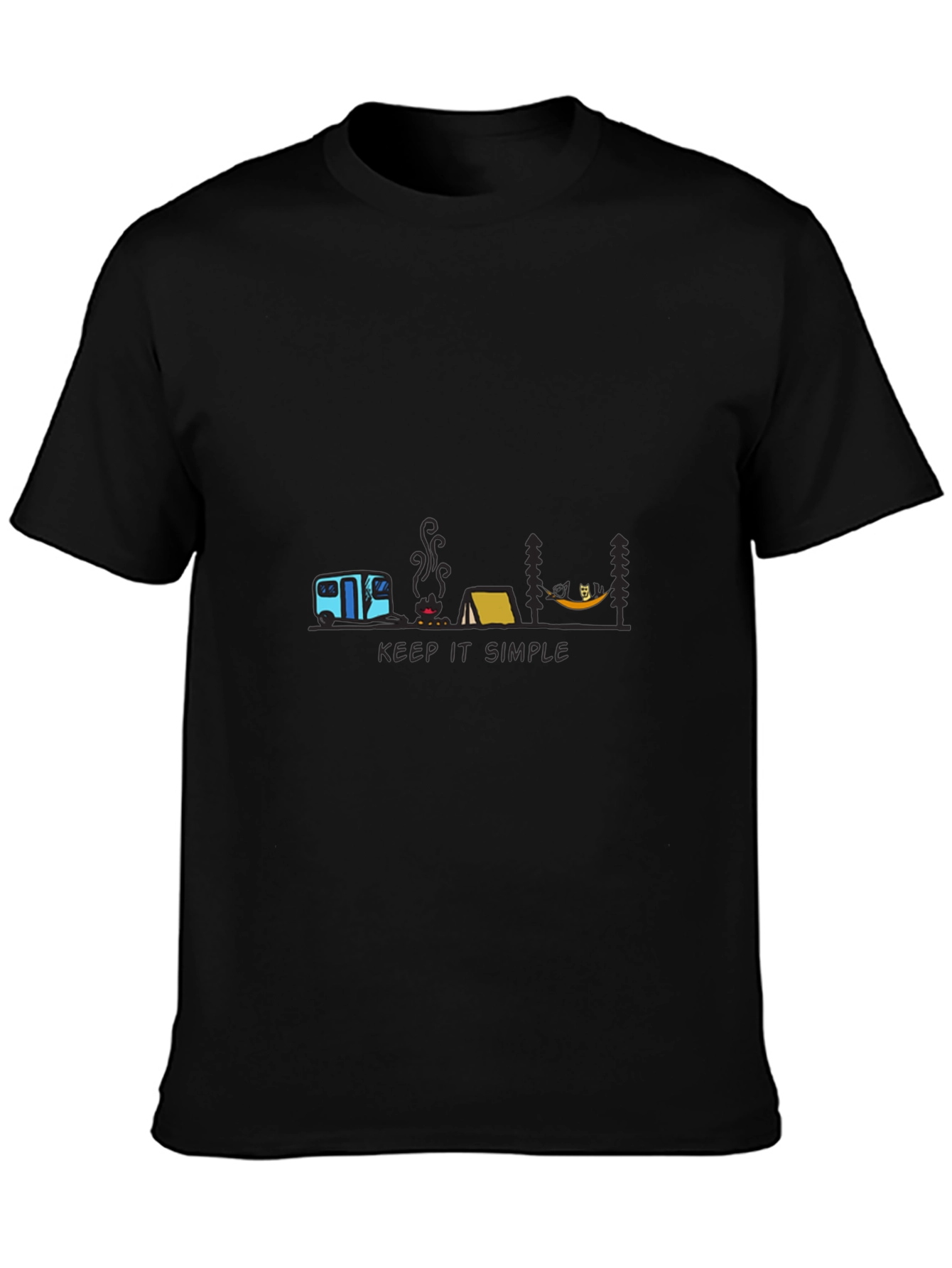 Keep It Simple Camping T-Shirt - Black