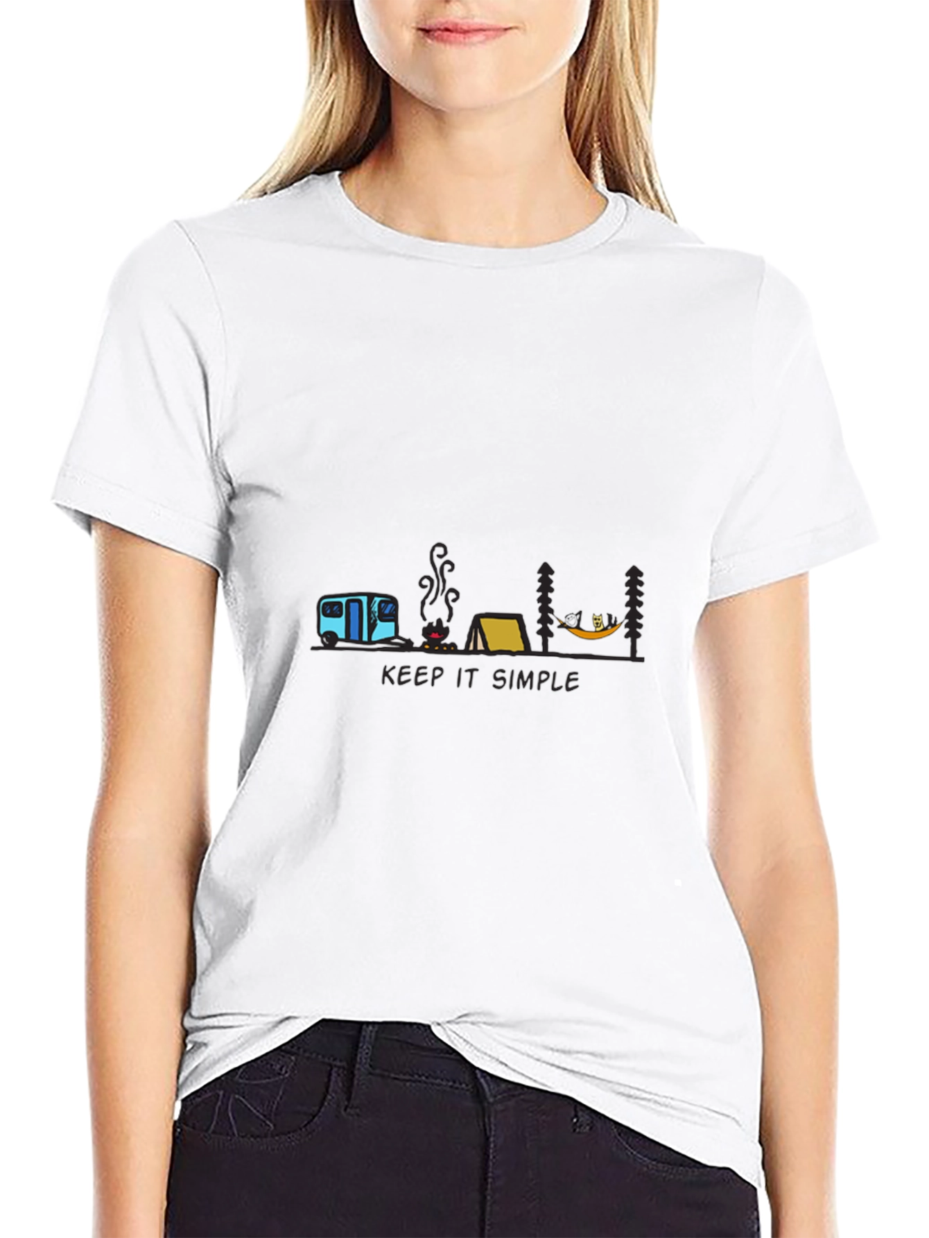 Keep It Simple Camping T-Shirt - Black