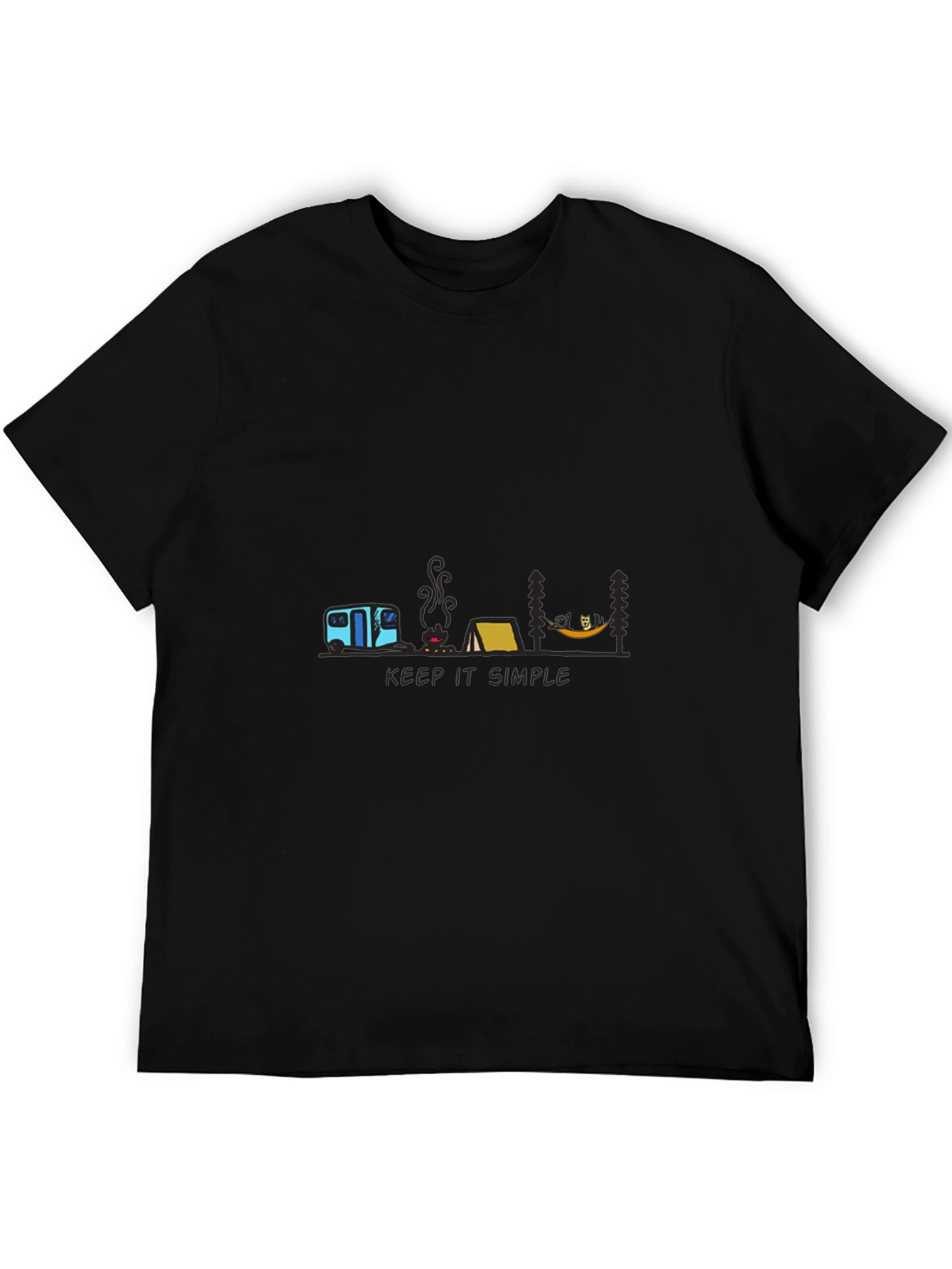 Keep It Simple Camping T-Shirt - Black