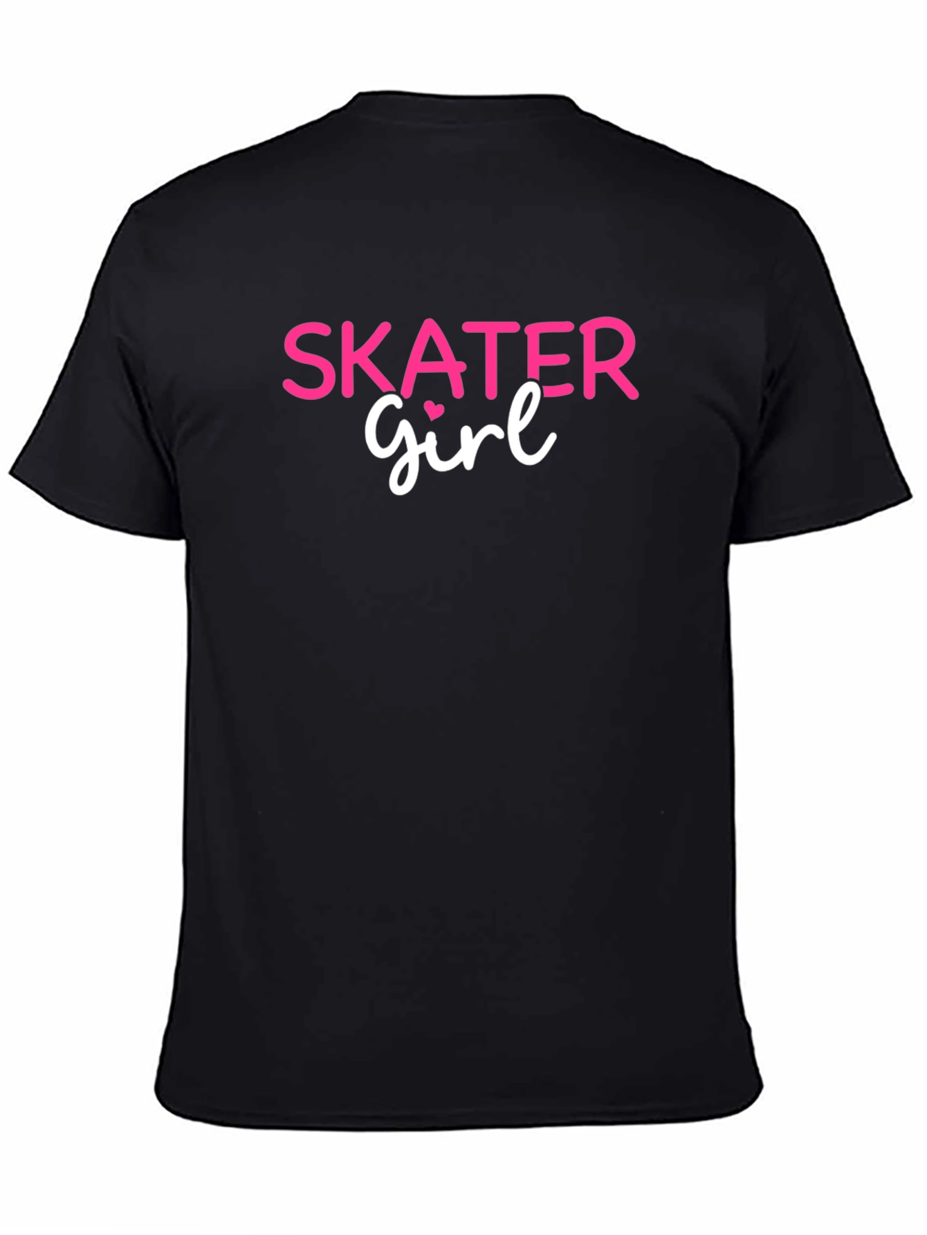 Skater Girl Graphic Tee - Black Cotton Casual Shirt