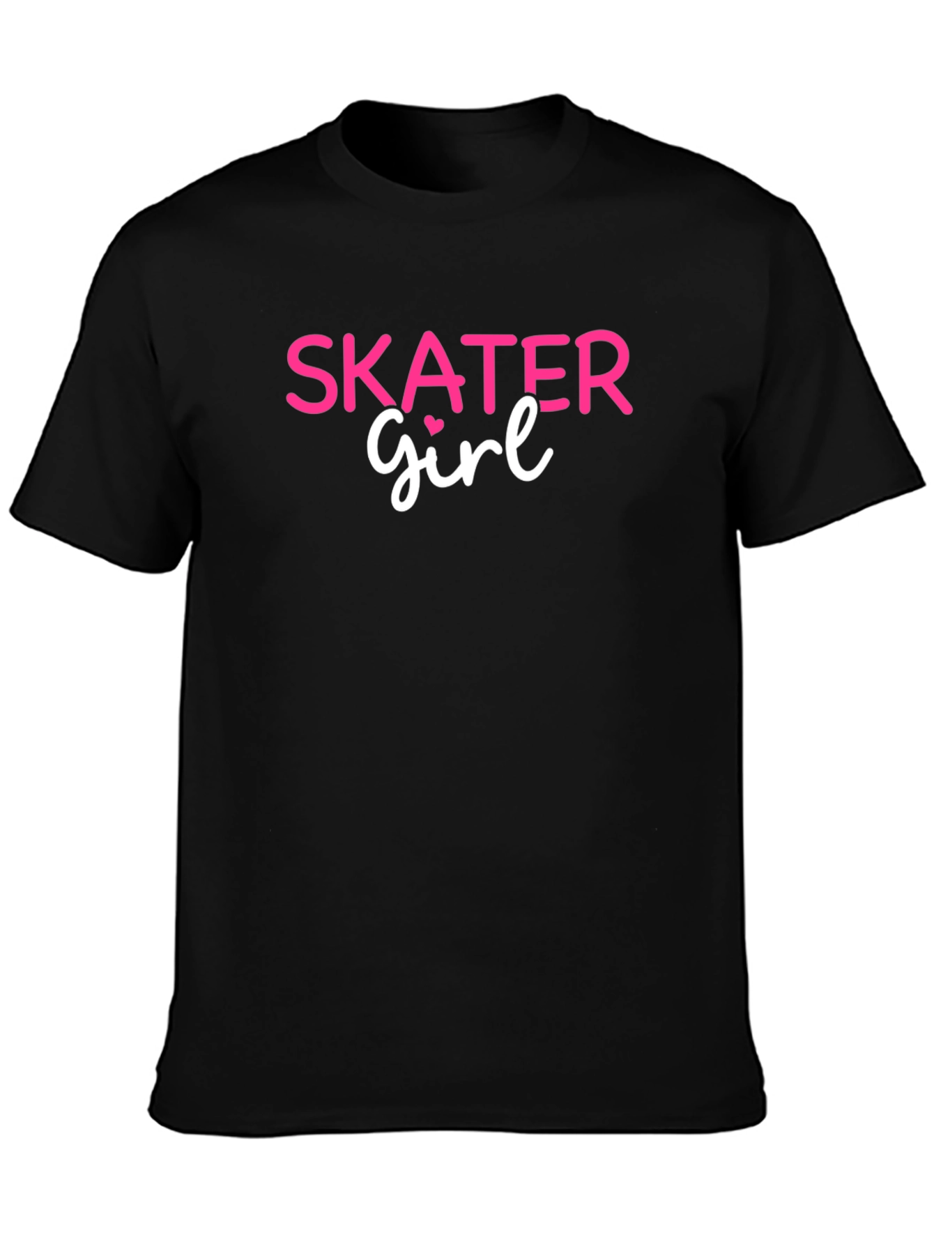 Skater Girl Graphic Tee - Black Cotton Casual Shirt