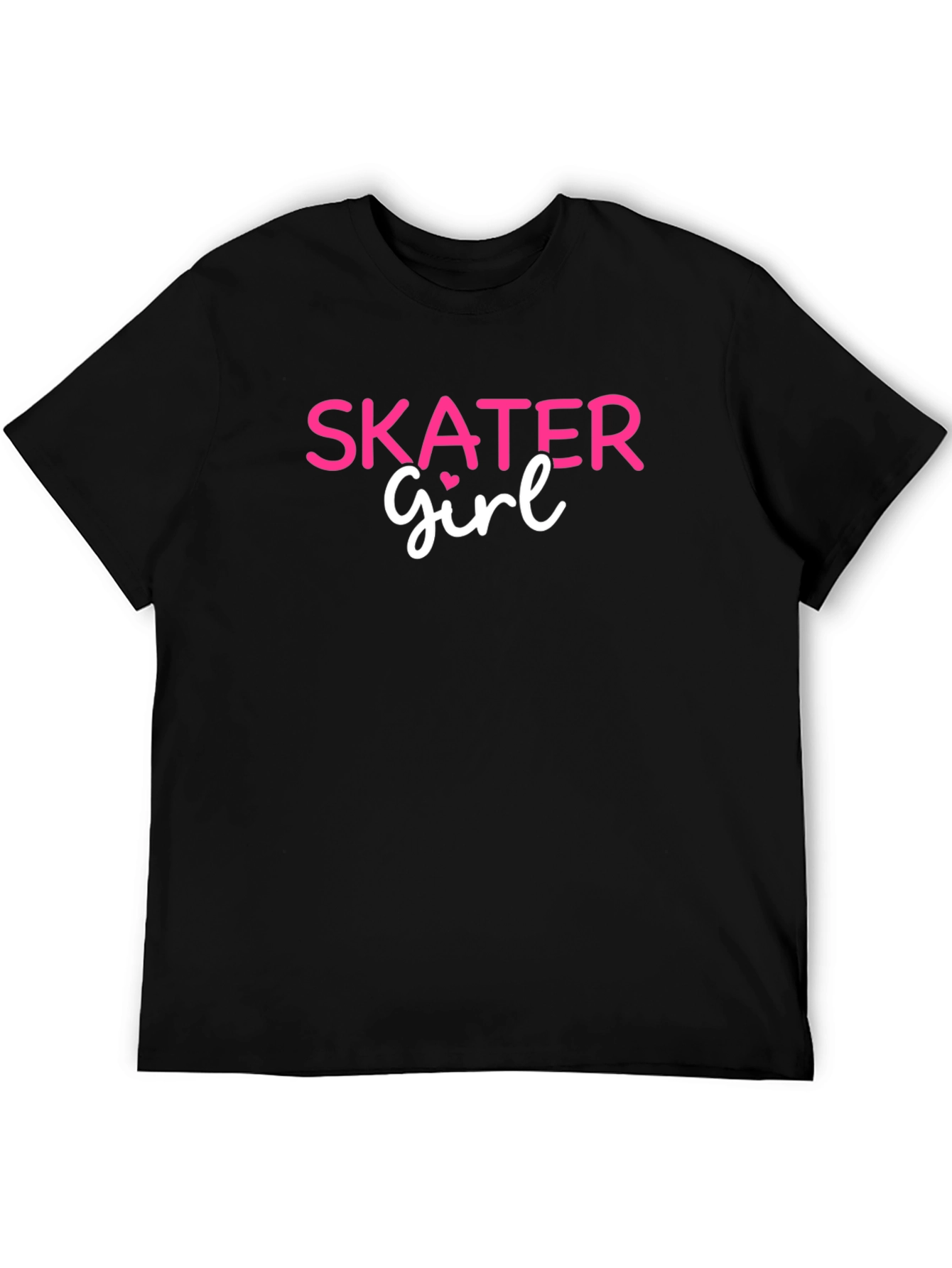 Skater Girl Graphic Tee - Black Cotton Casual Shirt
