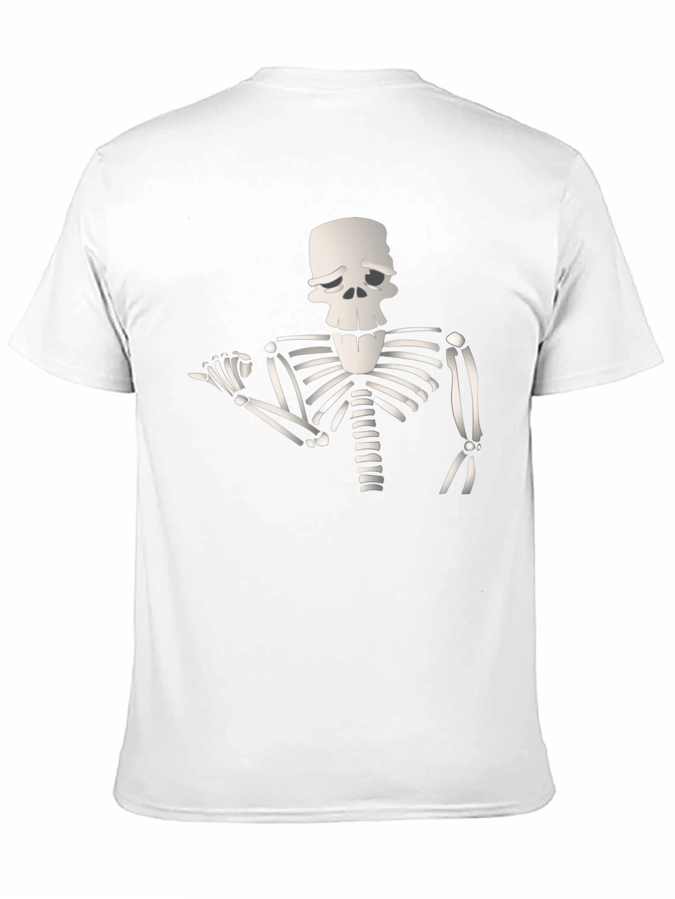 Humorous Skeleton Graphic Tee - Black