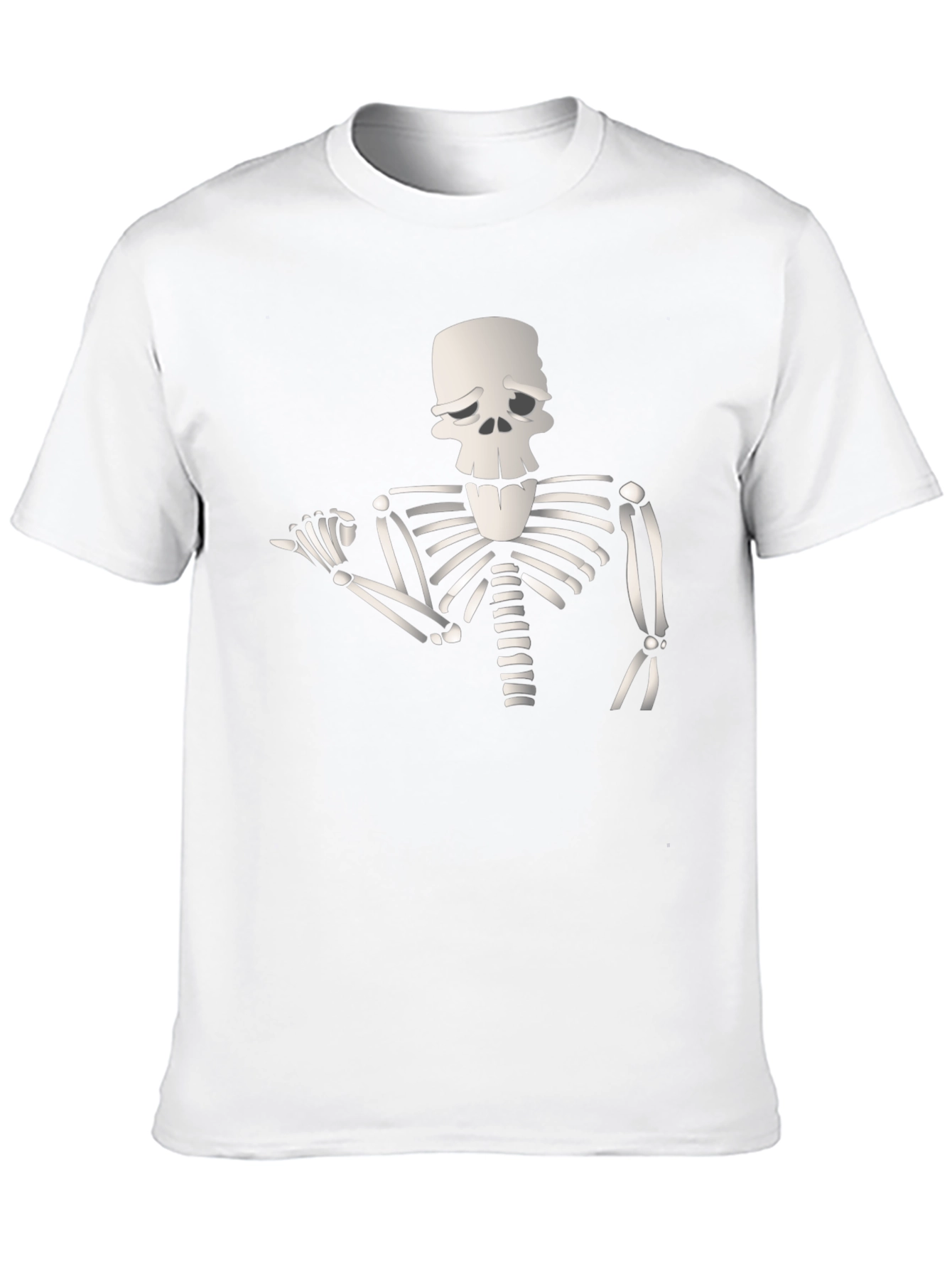 Humorous Skeleton Graphic Tee - Black
