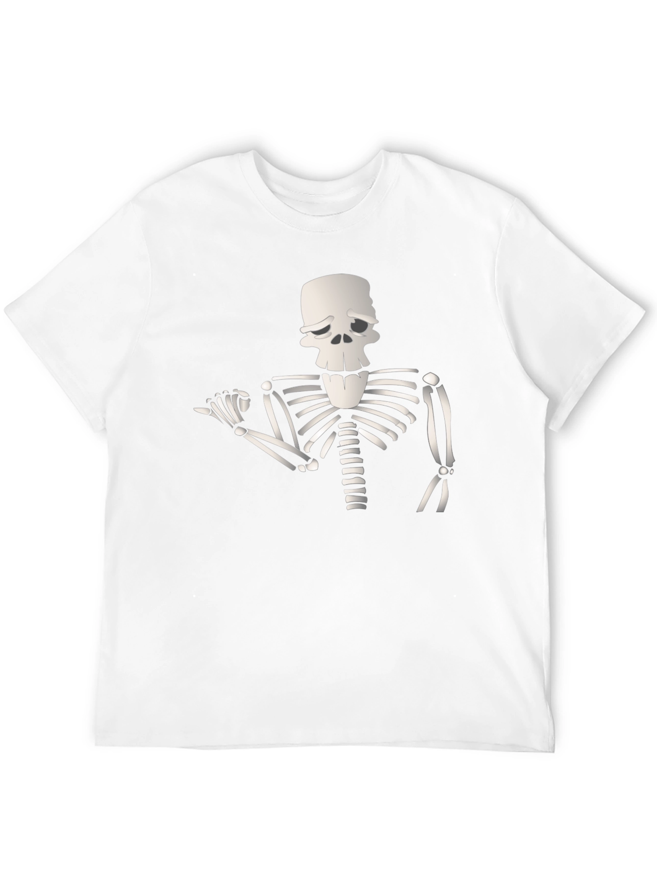 Humorous Skeleton Graphic Tee - Black