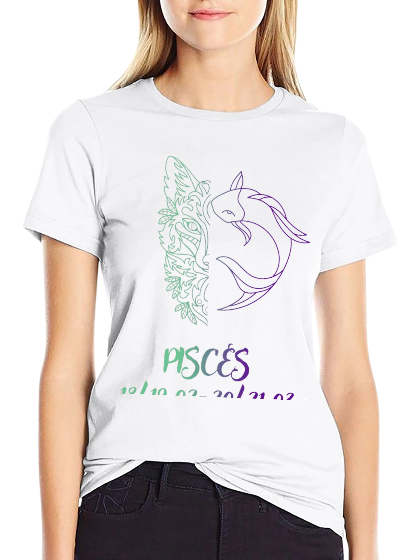 Pisces Zodiac Sign Black T-Shirt