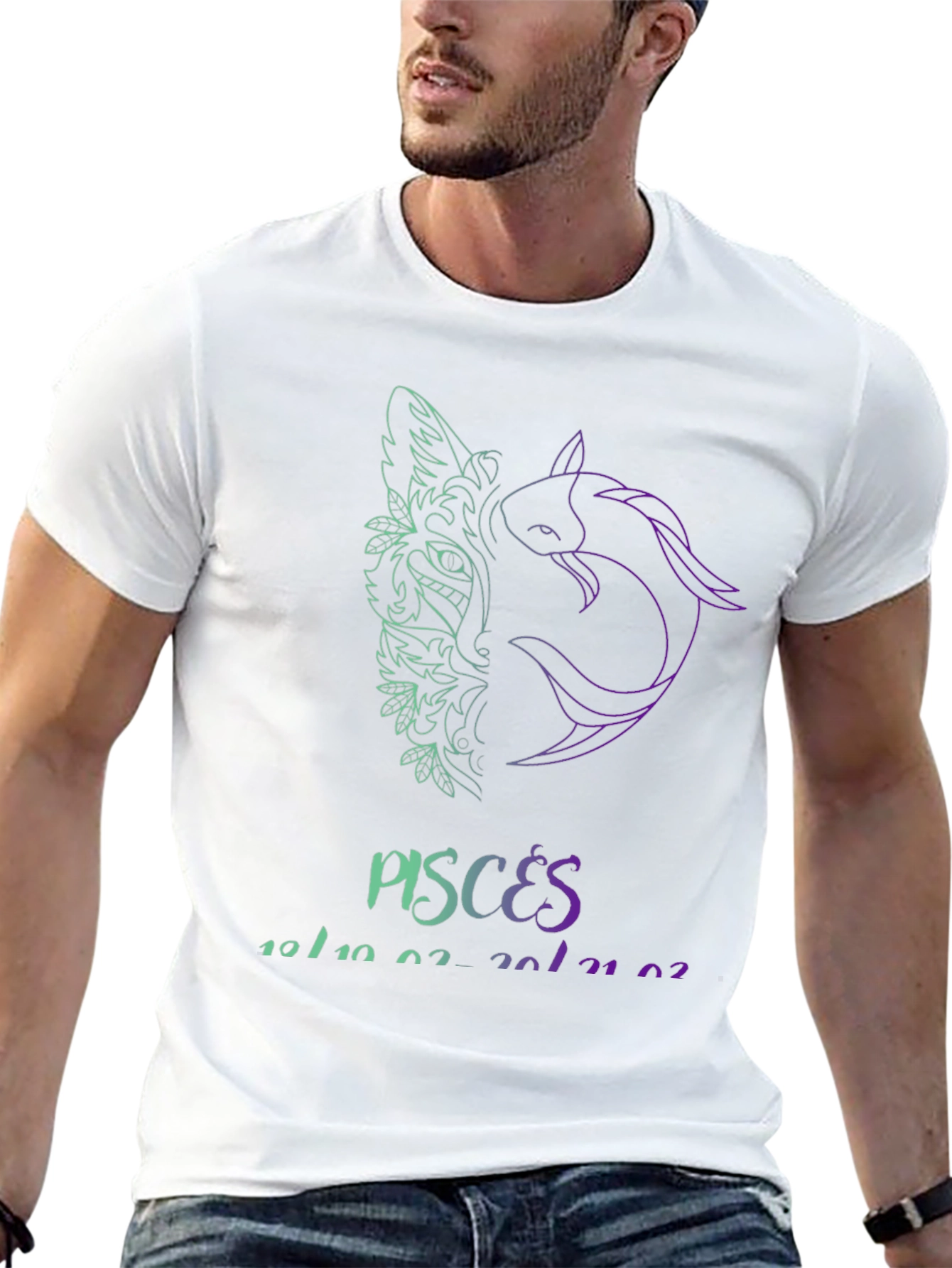 Pisces Zodiac Sign Black T-Shirt