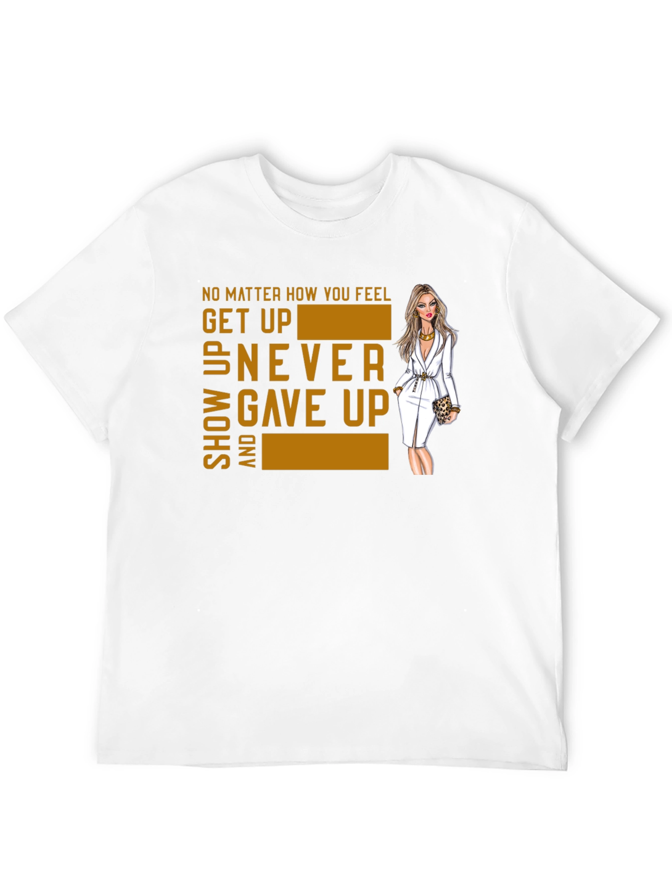 Motivational Graphic Tee - Get Up Never Give Up!