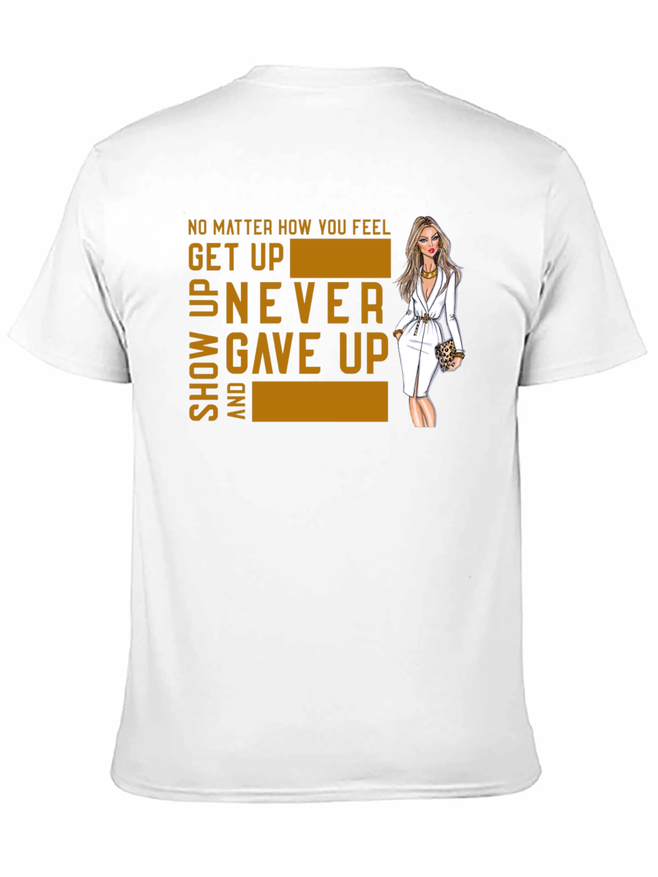 Motivational Graphic Tee - Get Up Never Give Up!