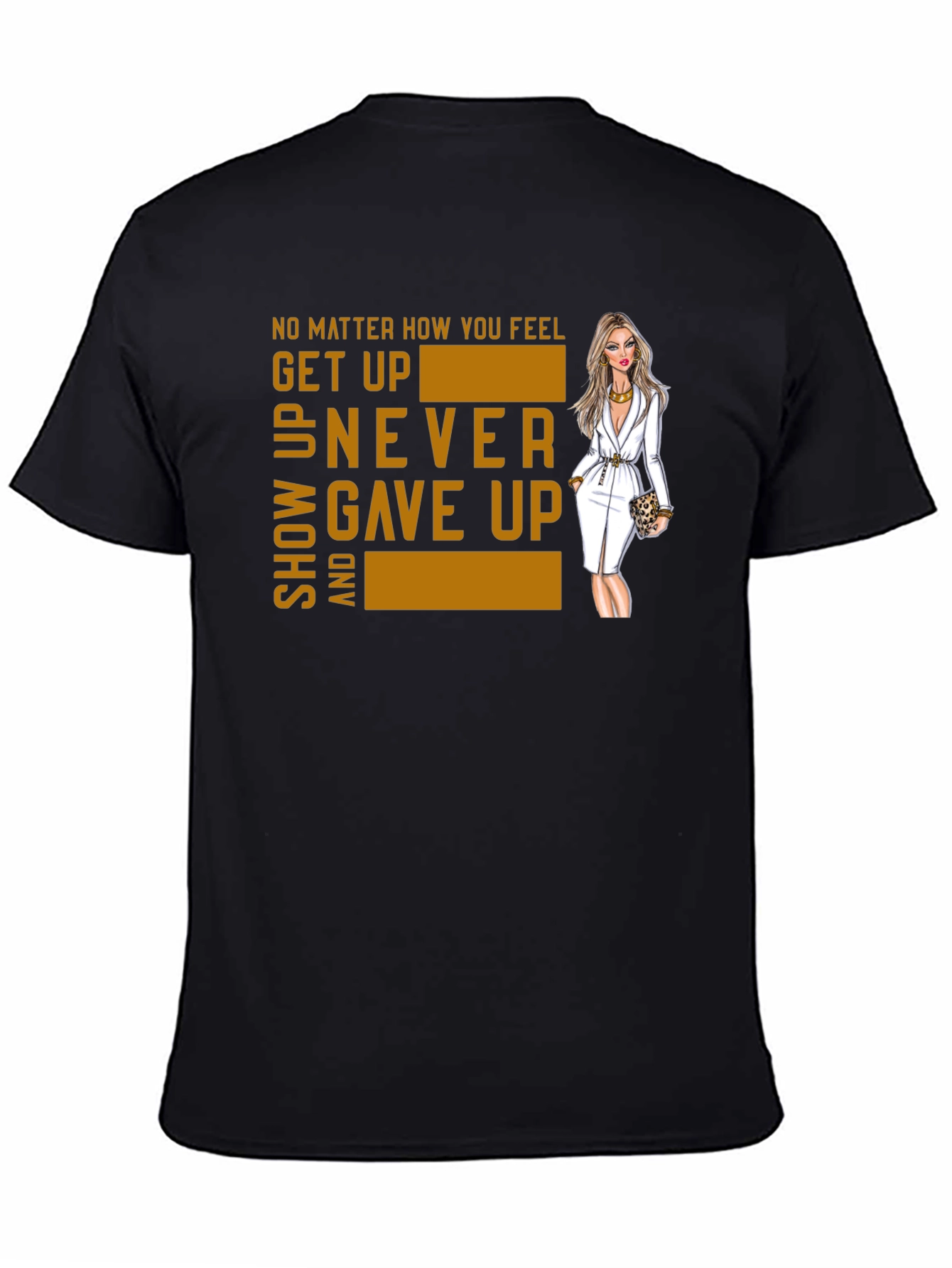 Motivational Graphic Tee - Get Up Never Give Up!