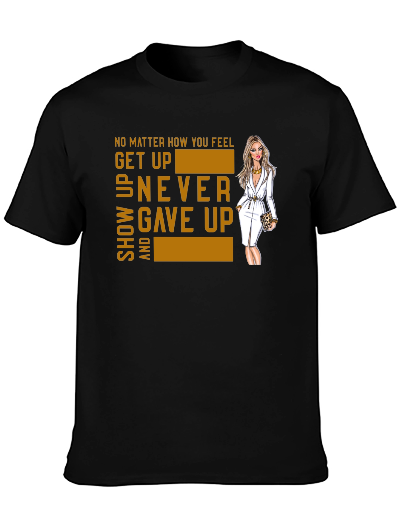 Motivational Graphic Tee - Get Up Never Give Up!