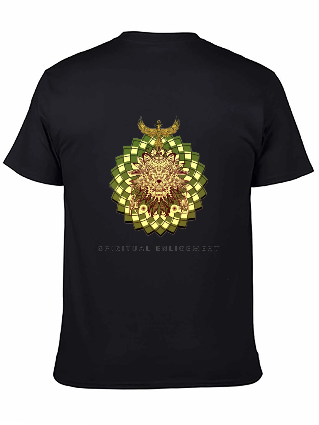 Wolf and Eagle Graphic Print Tee