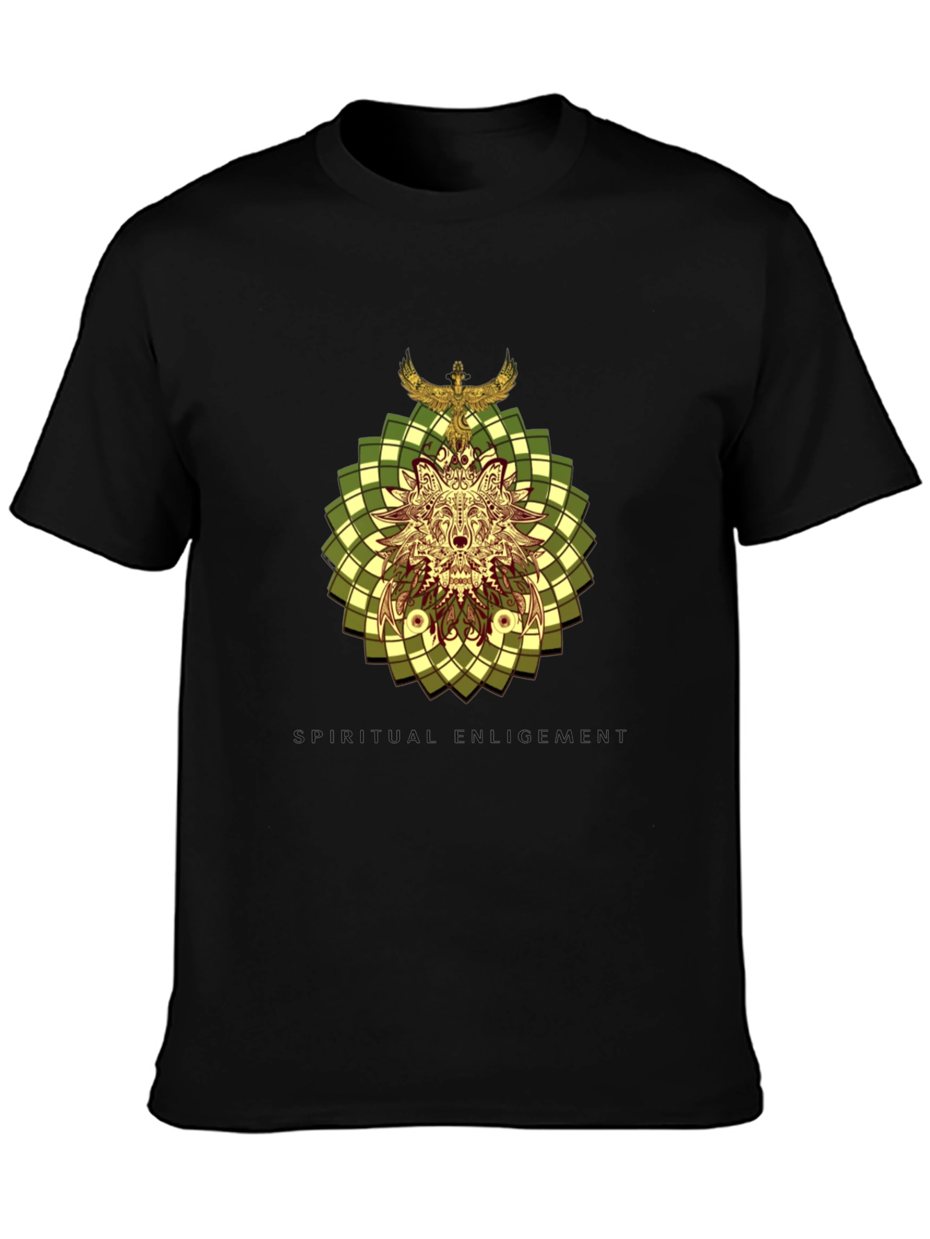 Wolf and Eagle Graphic Print Tee
