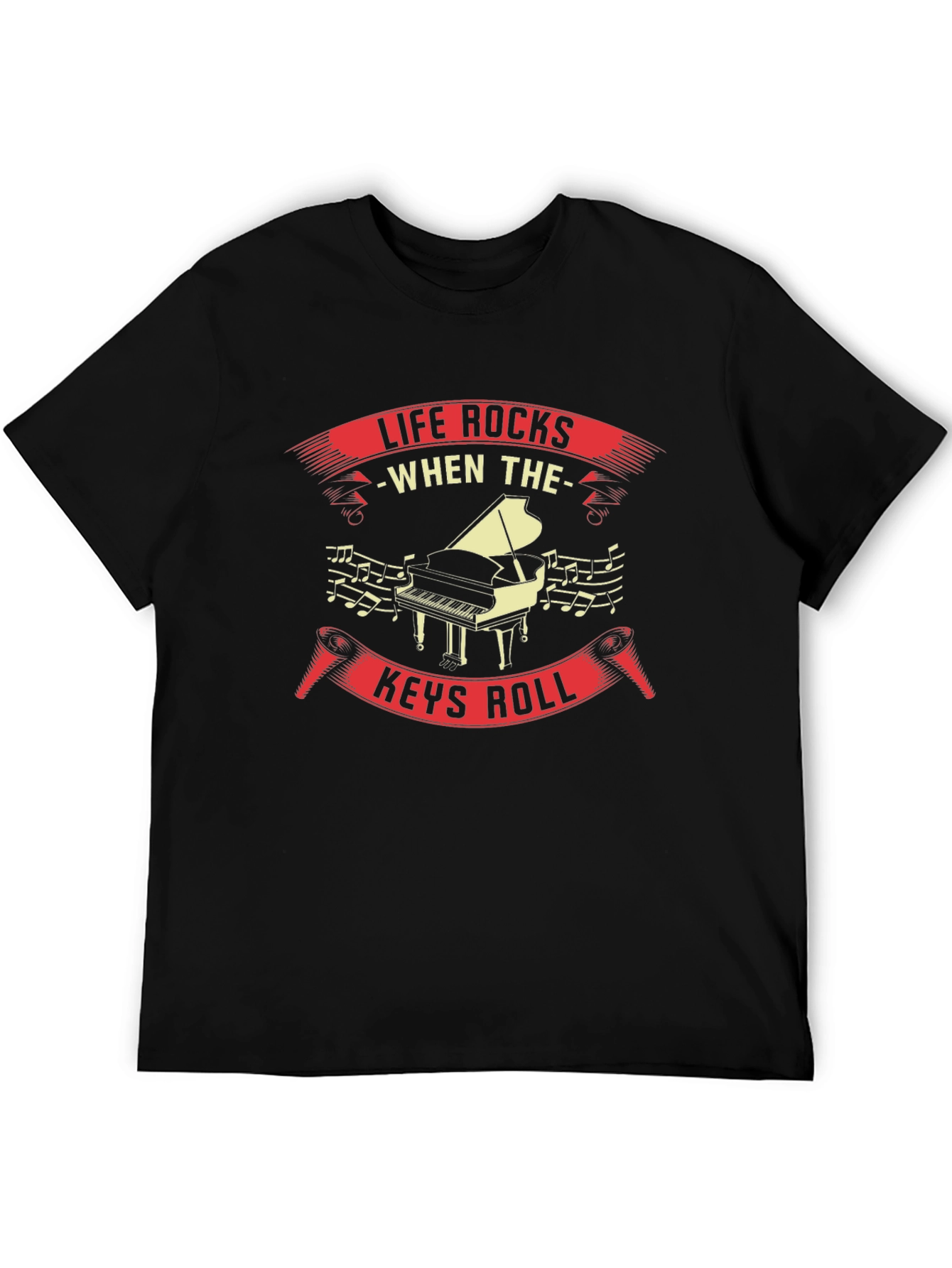 Life Rocks Piano T-Shirt - Music Lover Tee