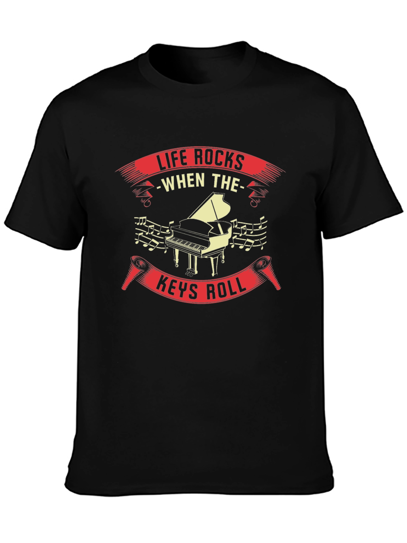 Life Rocks Piano T-Shirt - Music Lover Tee