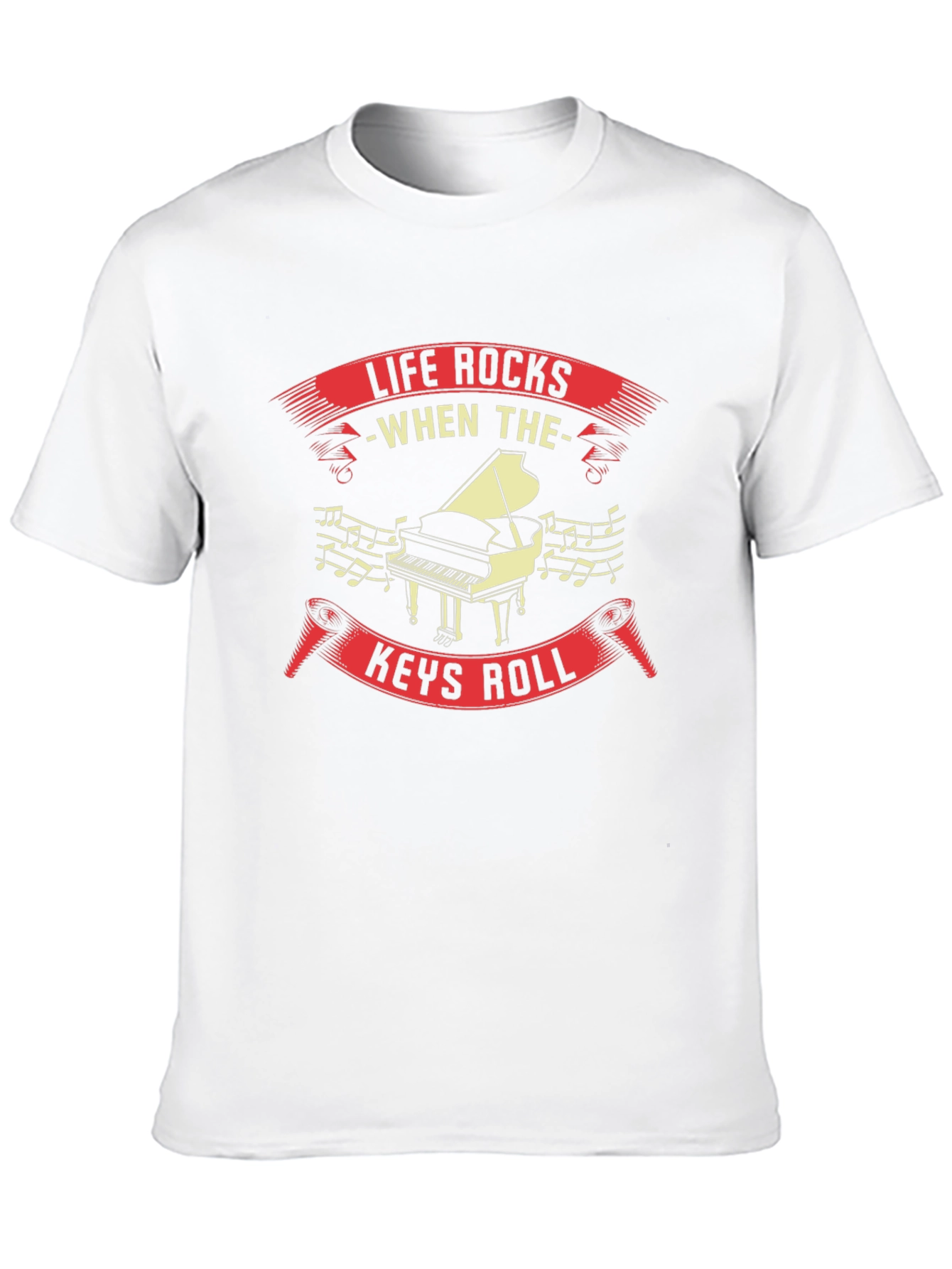 Life Rocks Piano T-Shirt - Music Lover Tee